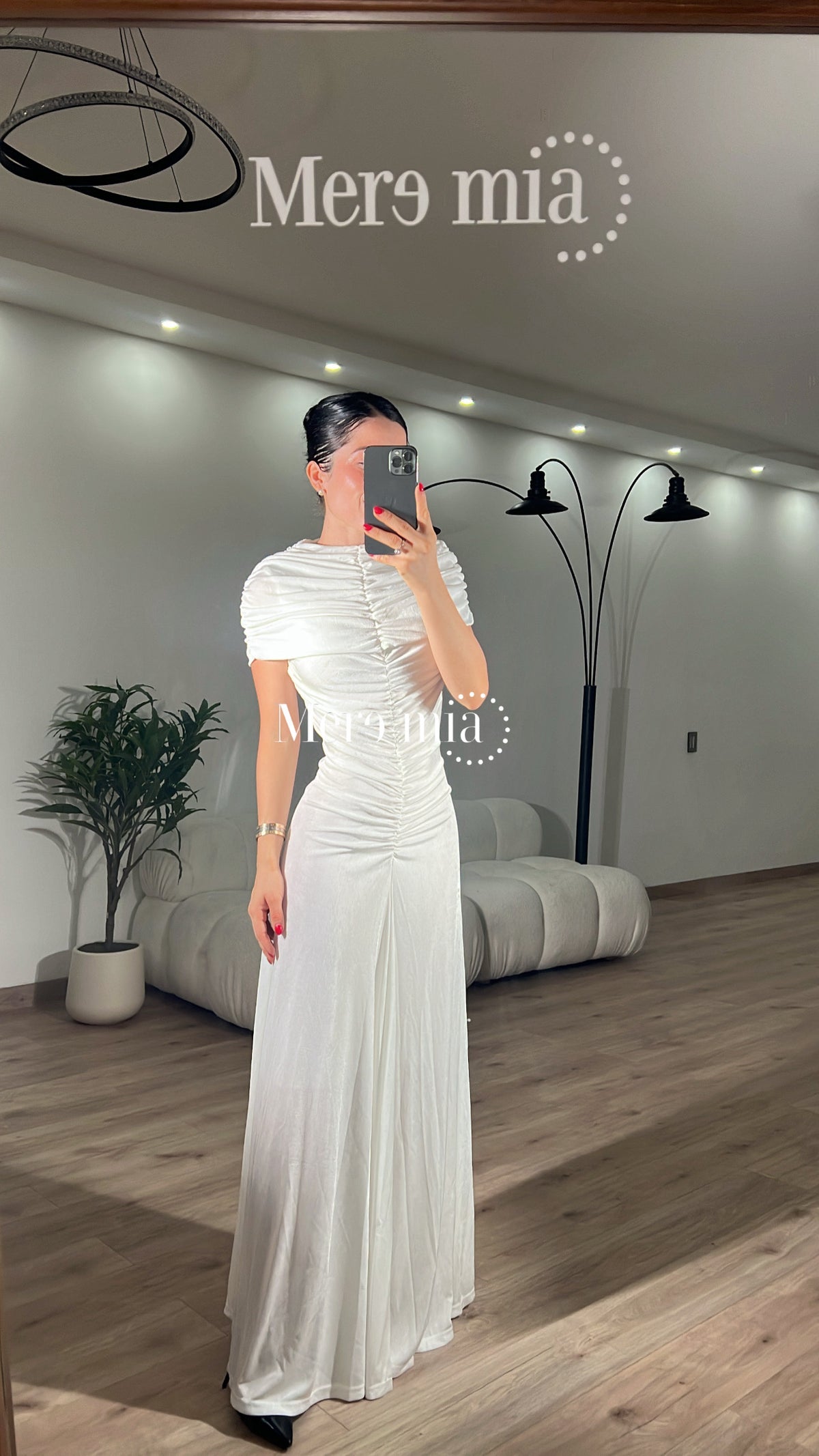 Vestido chal plisado cuello