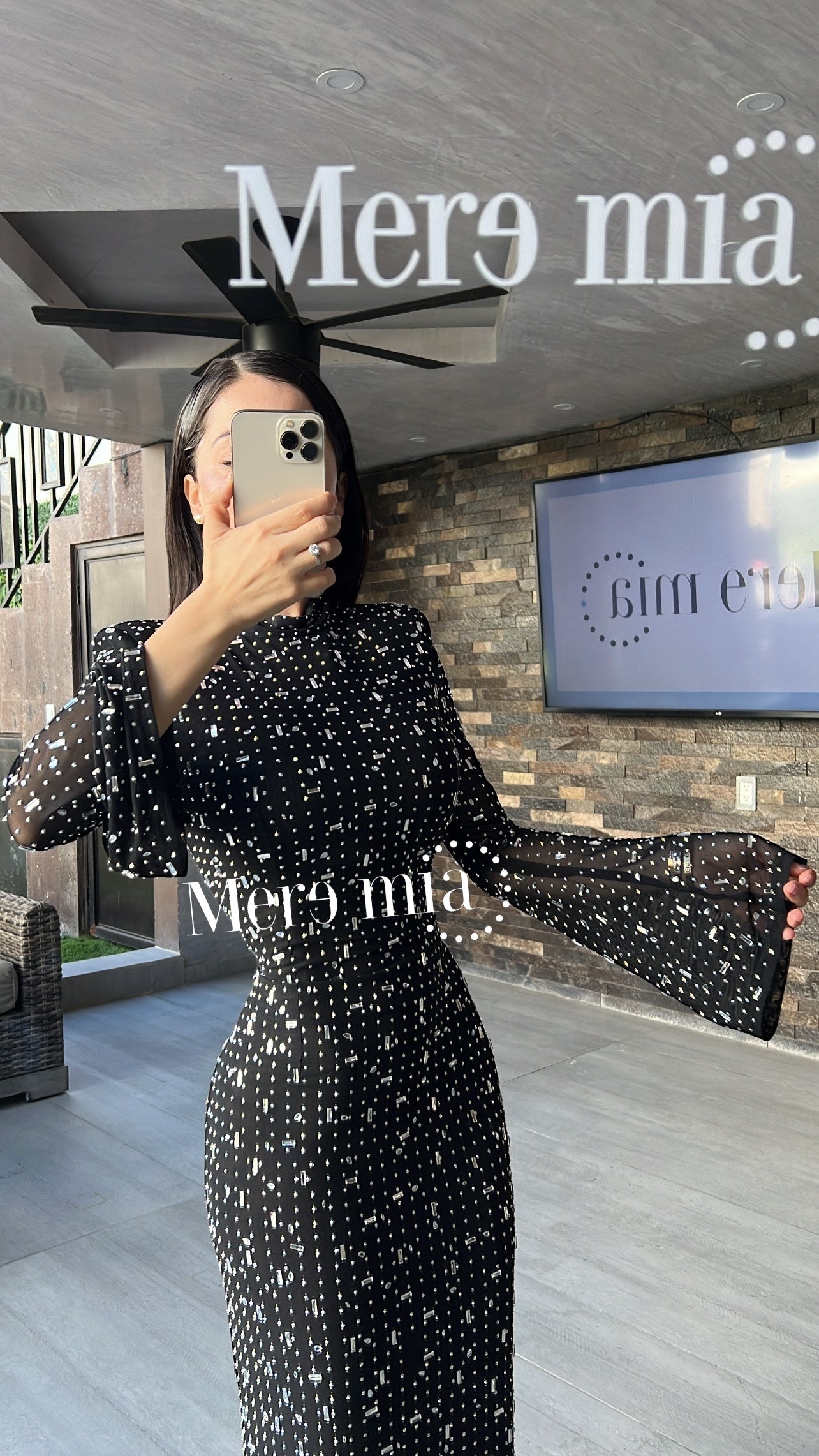 Vestido negro plata ml malla