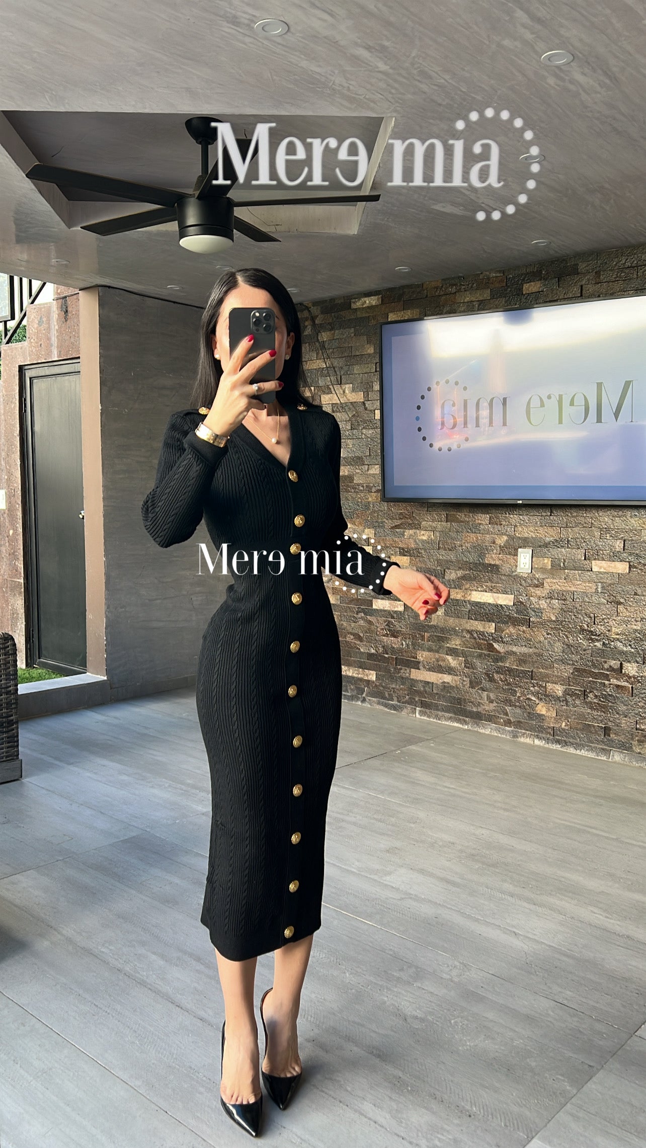 Vestido negro b dorados