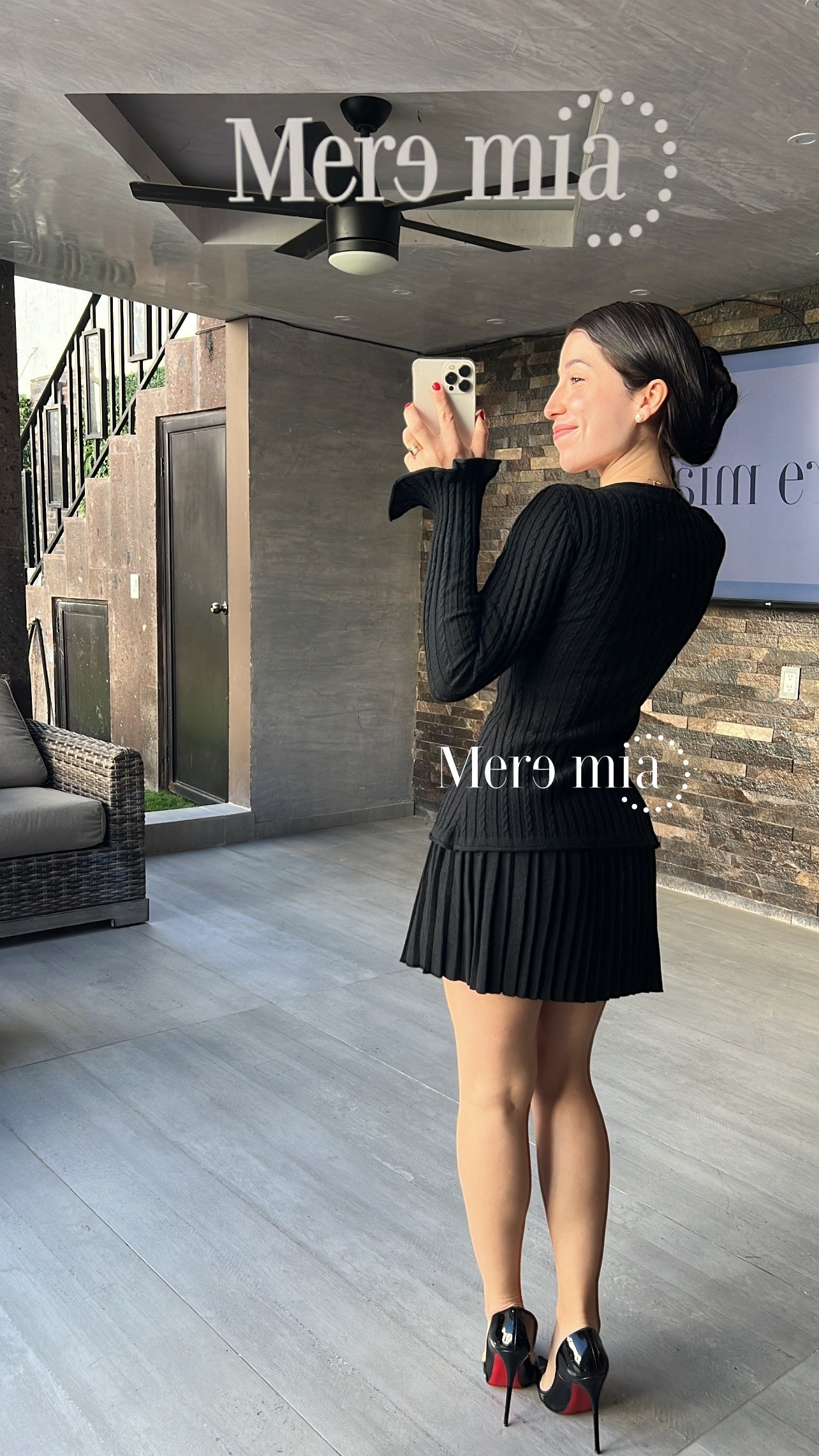 Conjunto negro rayado