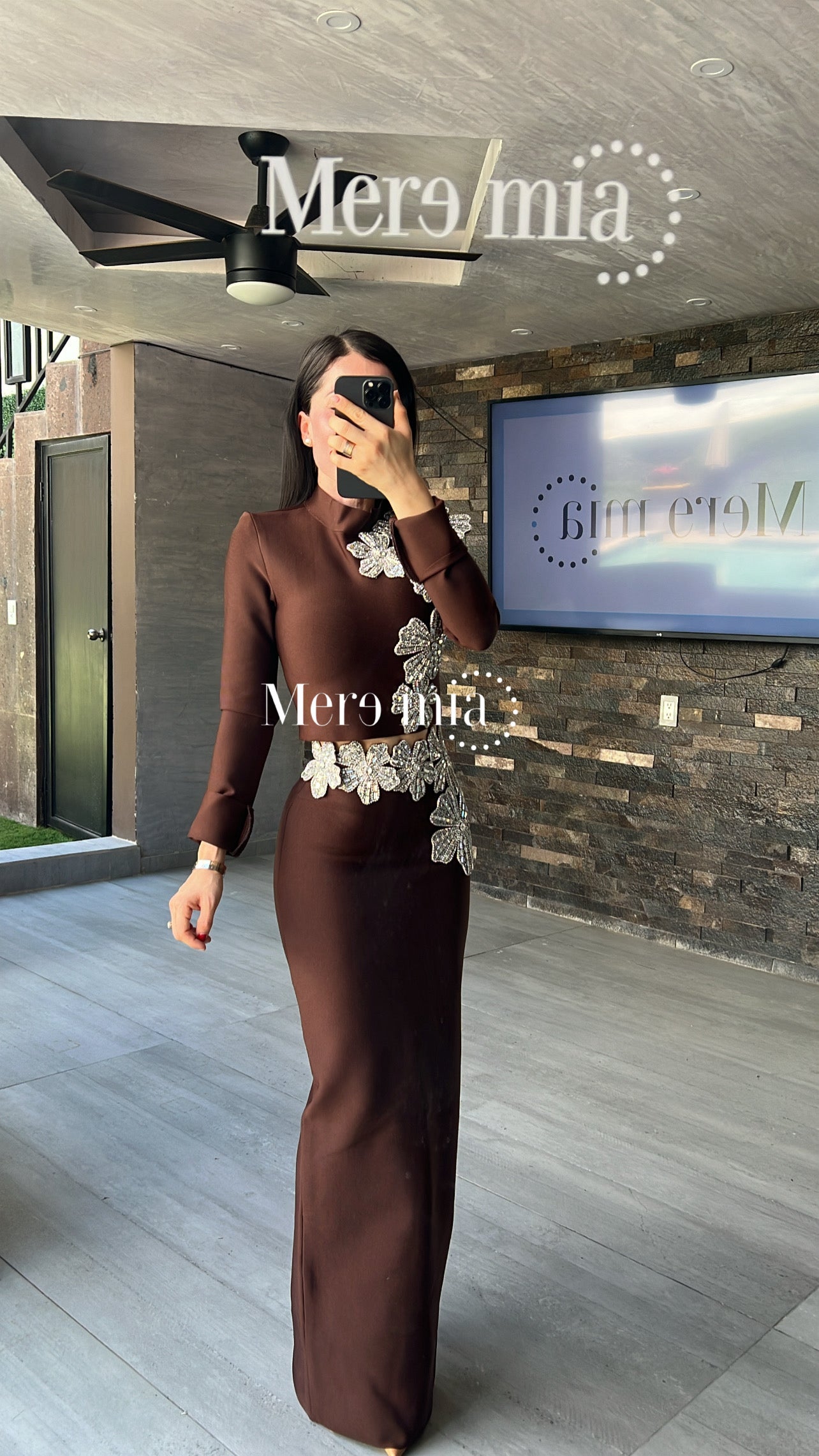 Conjunto café flores