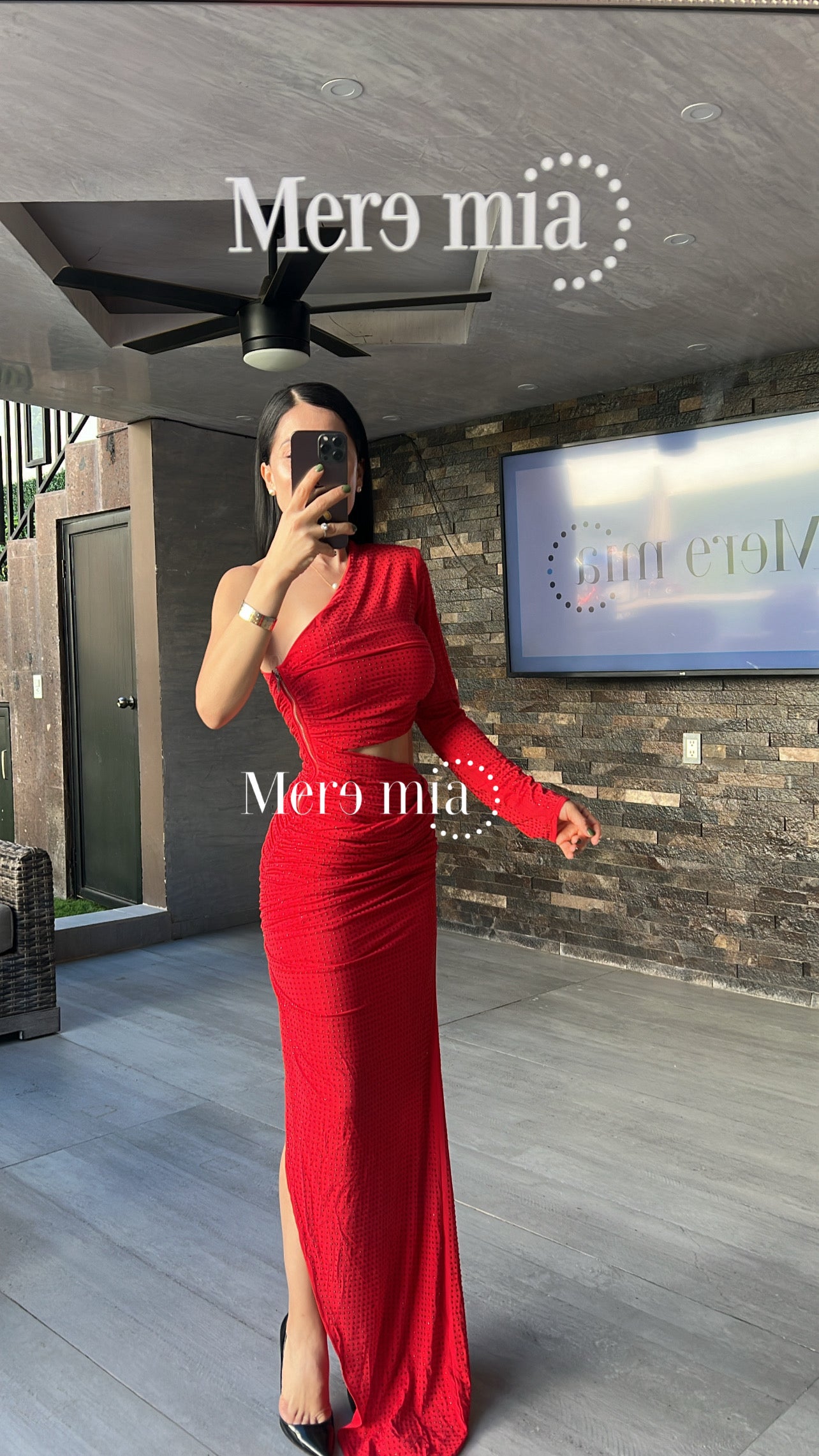 Vestido rojo aberturas