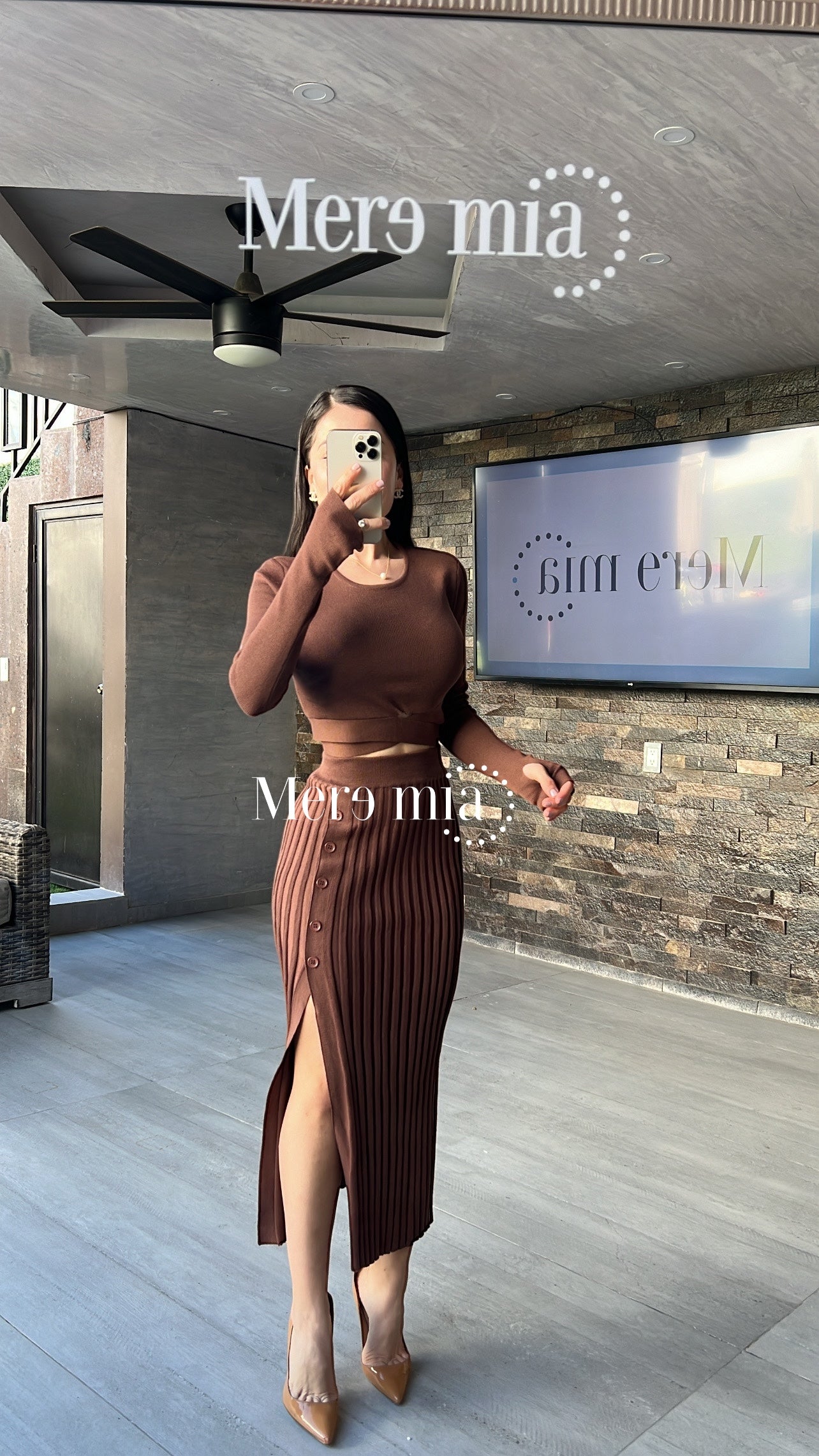 Conjunto cafe sweater obs