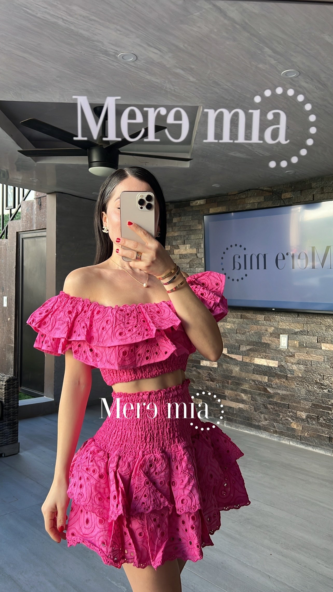 Conjunto rosa esc hombros