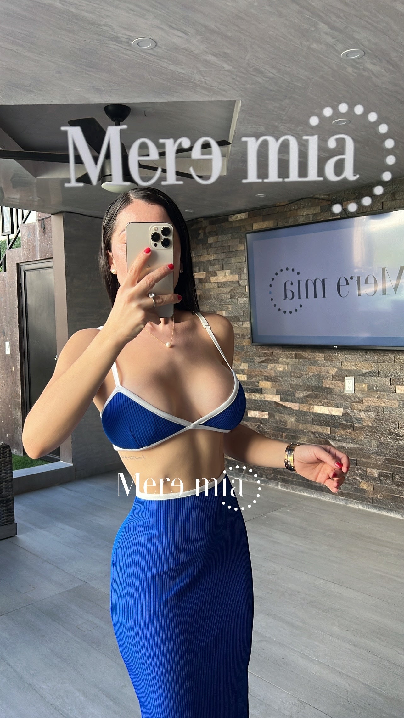 Conjunto azul blanco