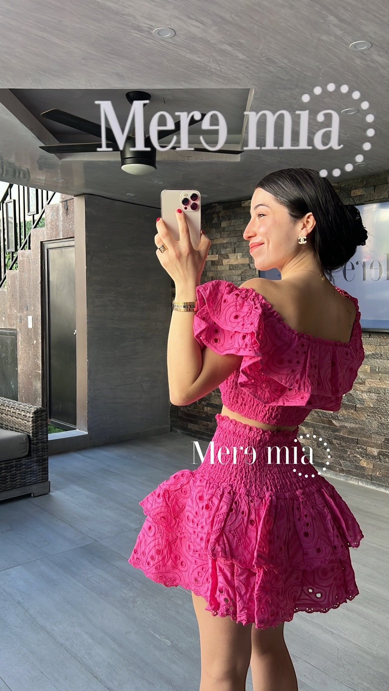 Conjunto rosa esc hombros