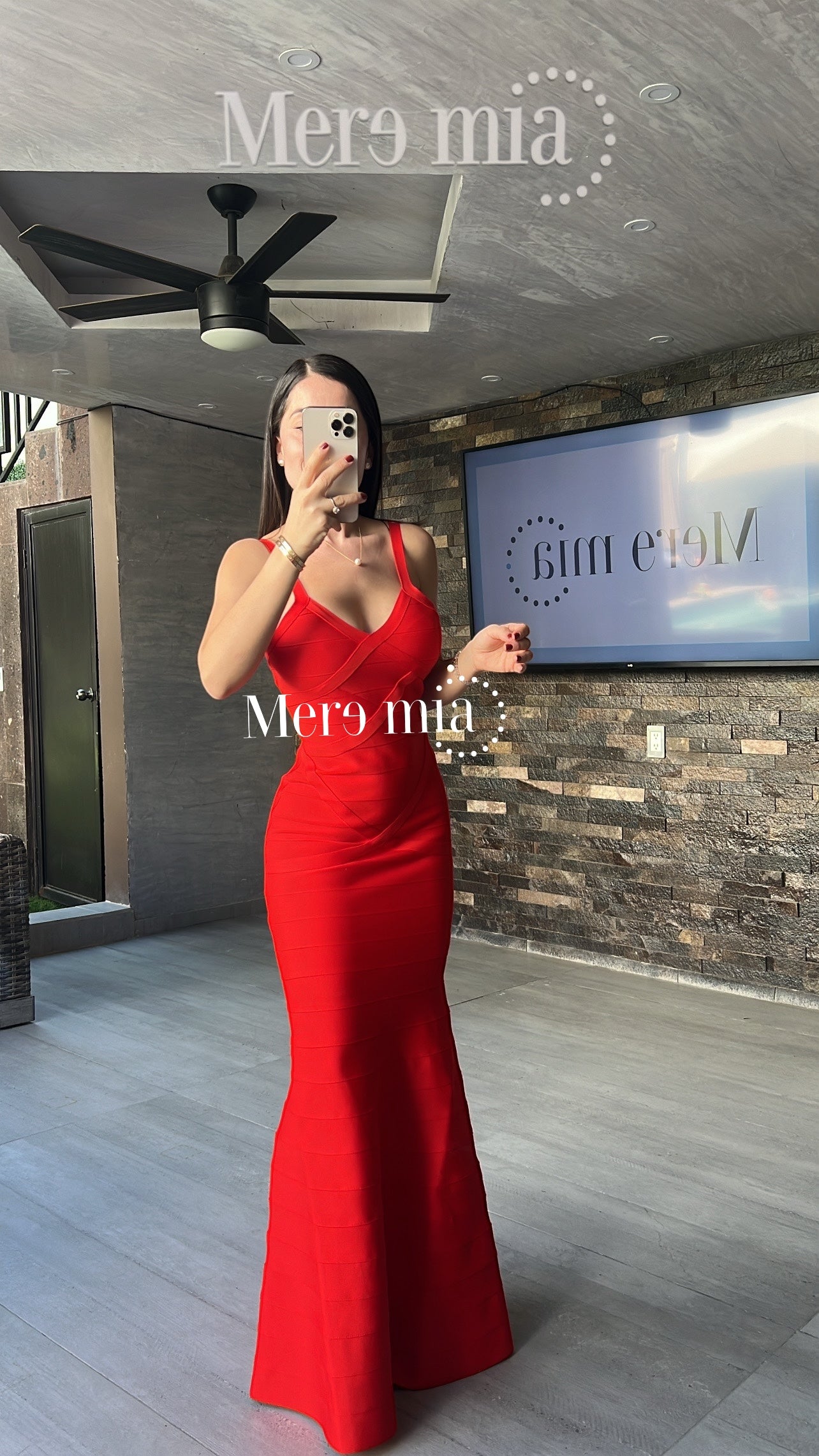 Vestido rojo largo bandage