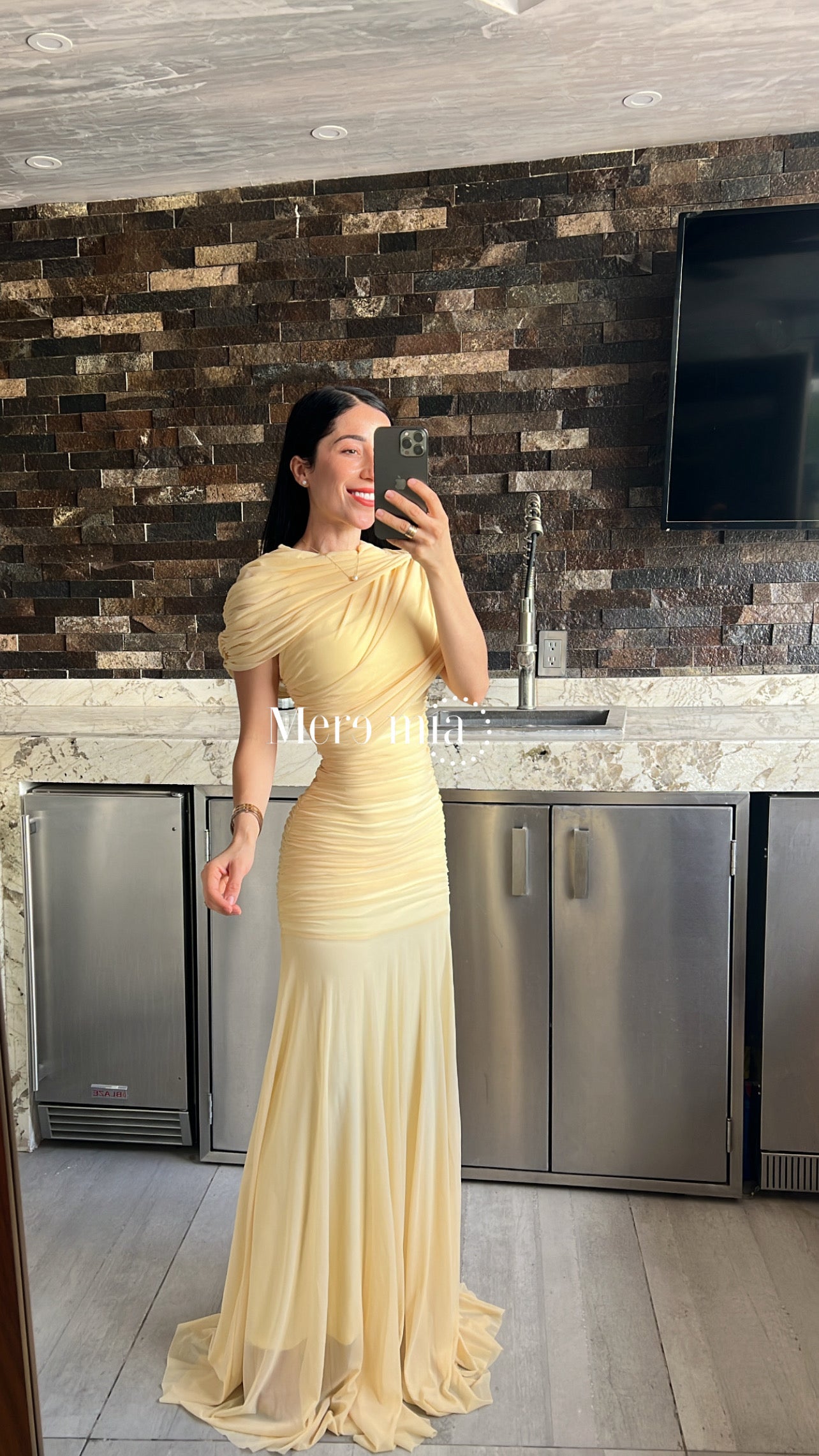 Vestido plisado chal