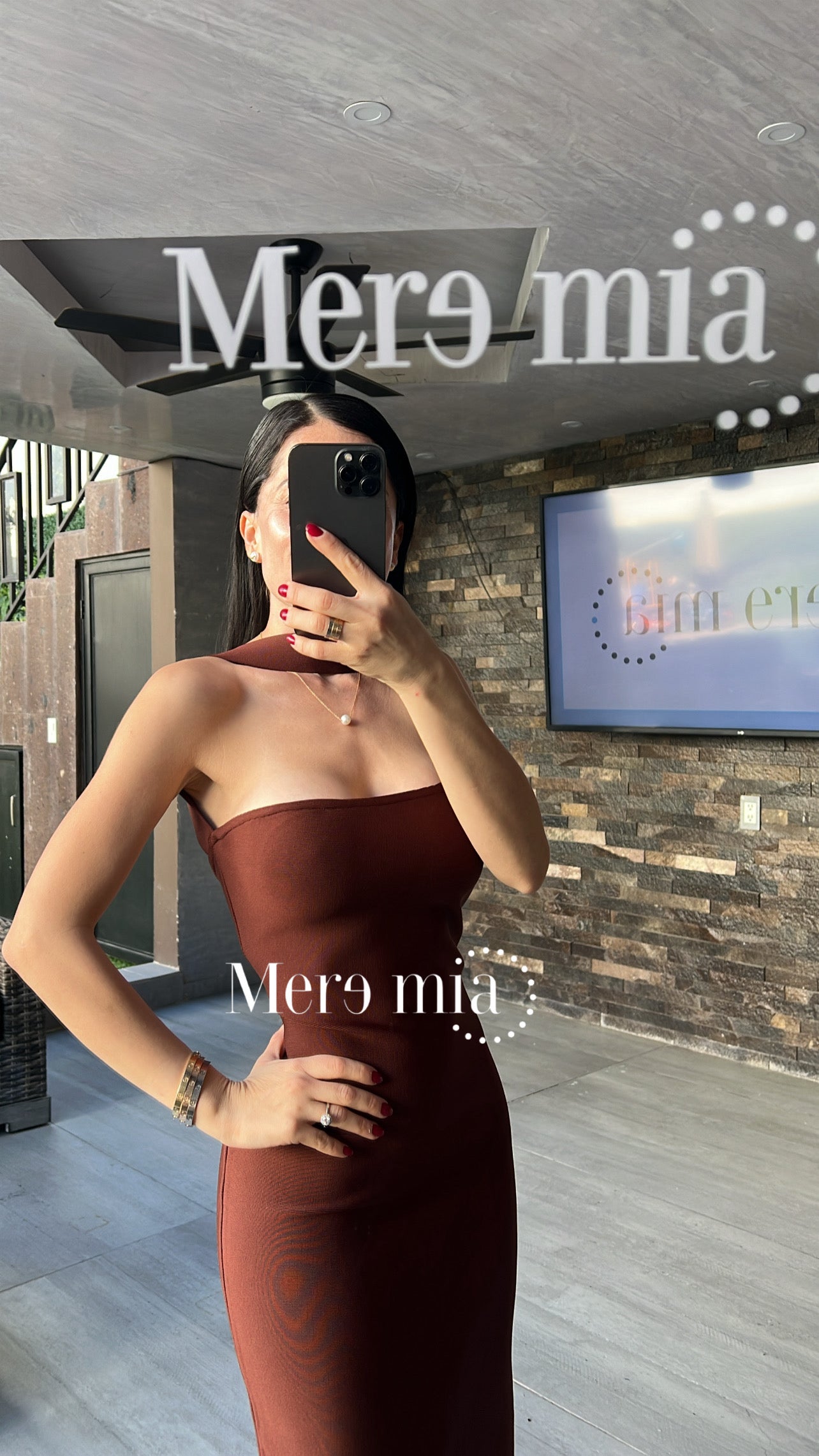 Vestido café halter