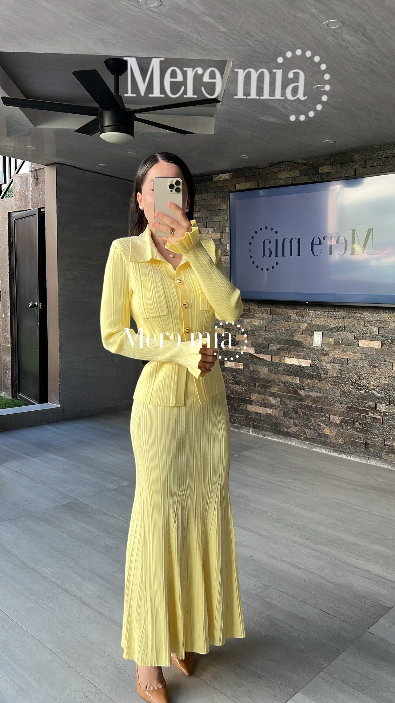 Conjunto amarillo rayado ml