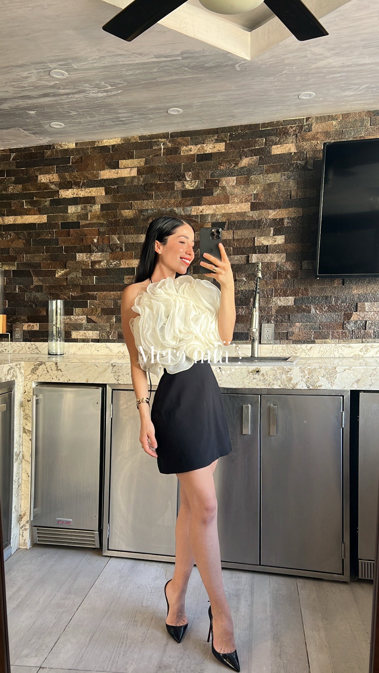 Vestido negro flores