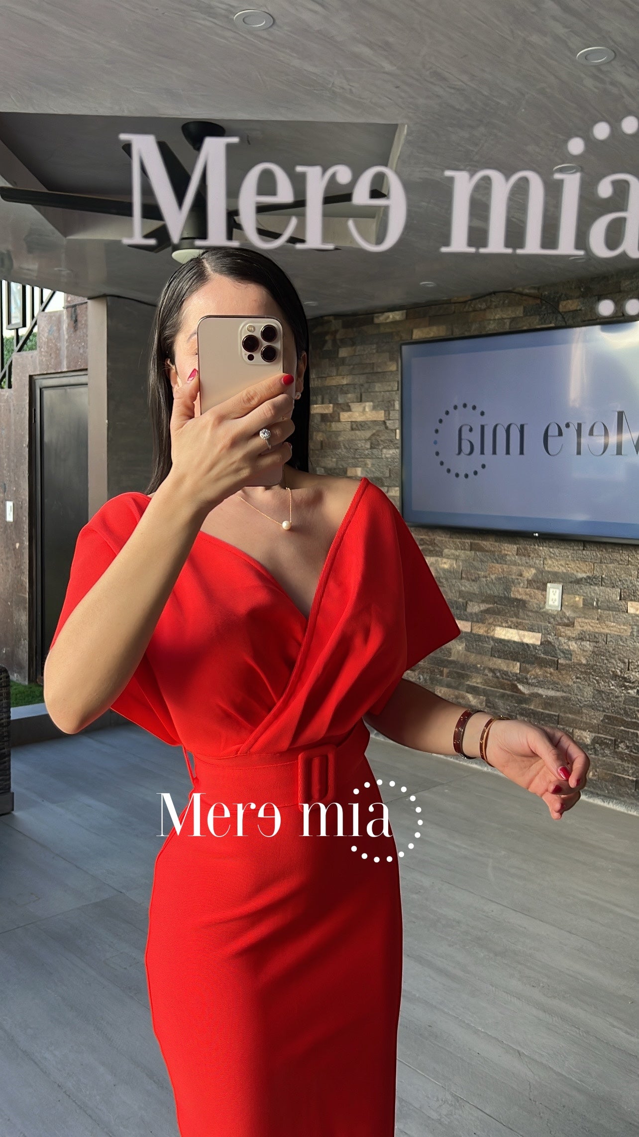 Vestido rojo cinto