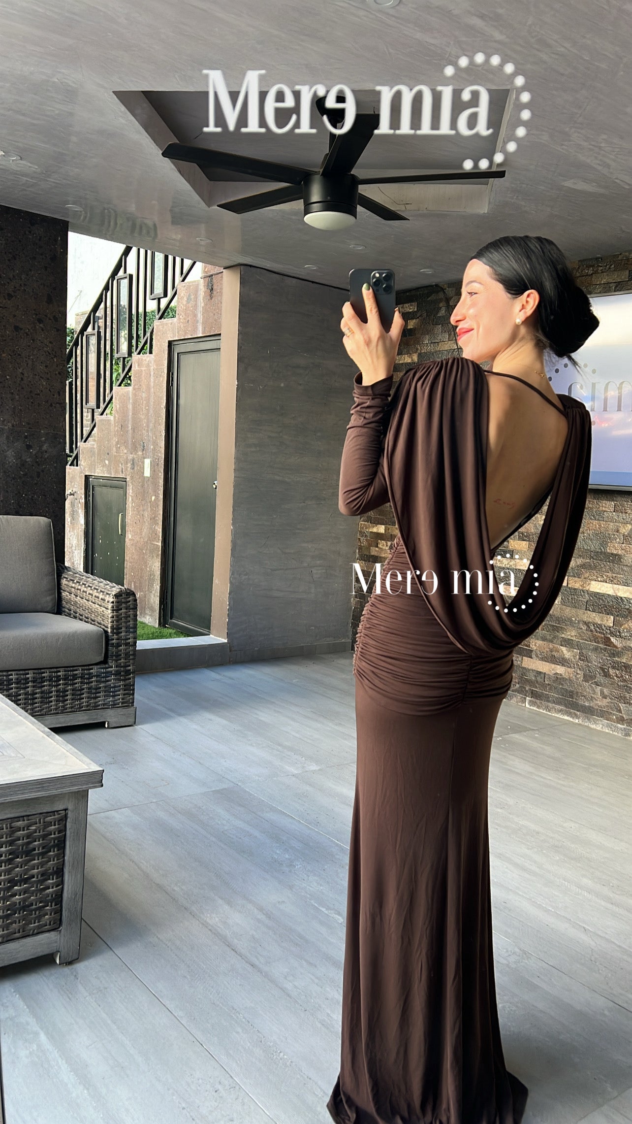 Vestido café U ml