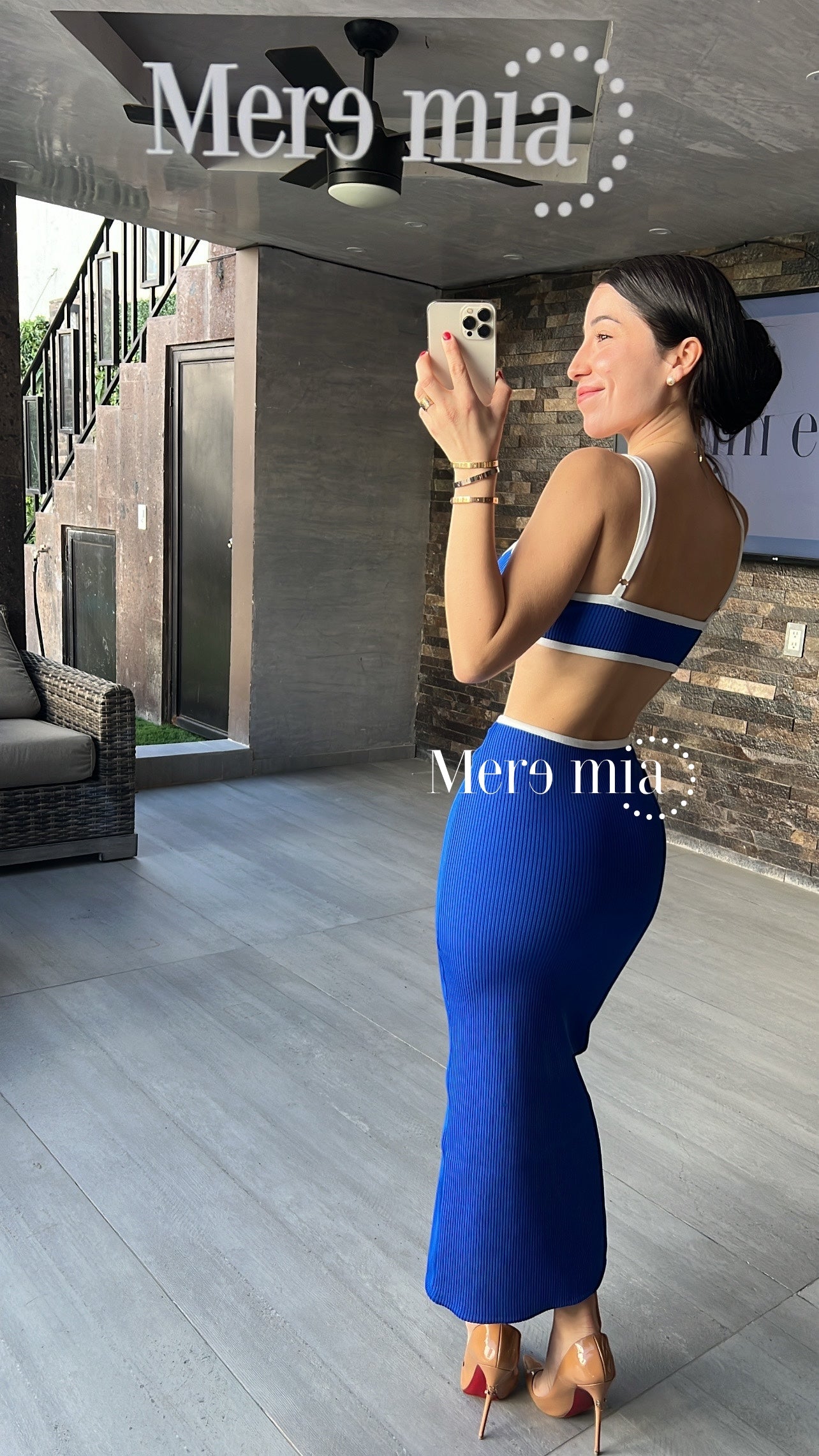 Conjunto azul blanco