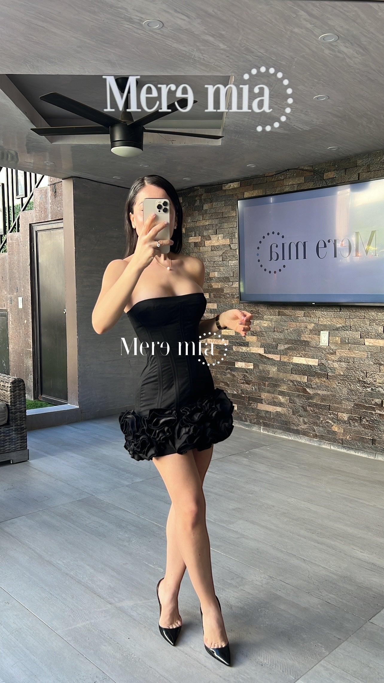 Vestido negro flores ab