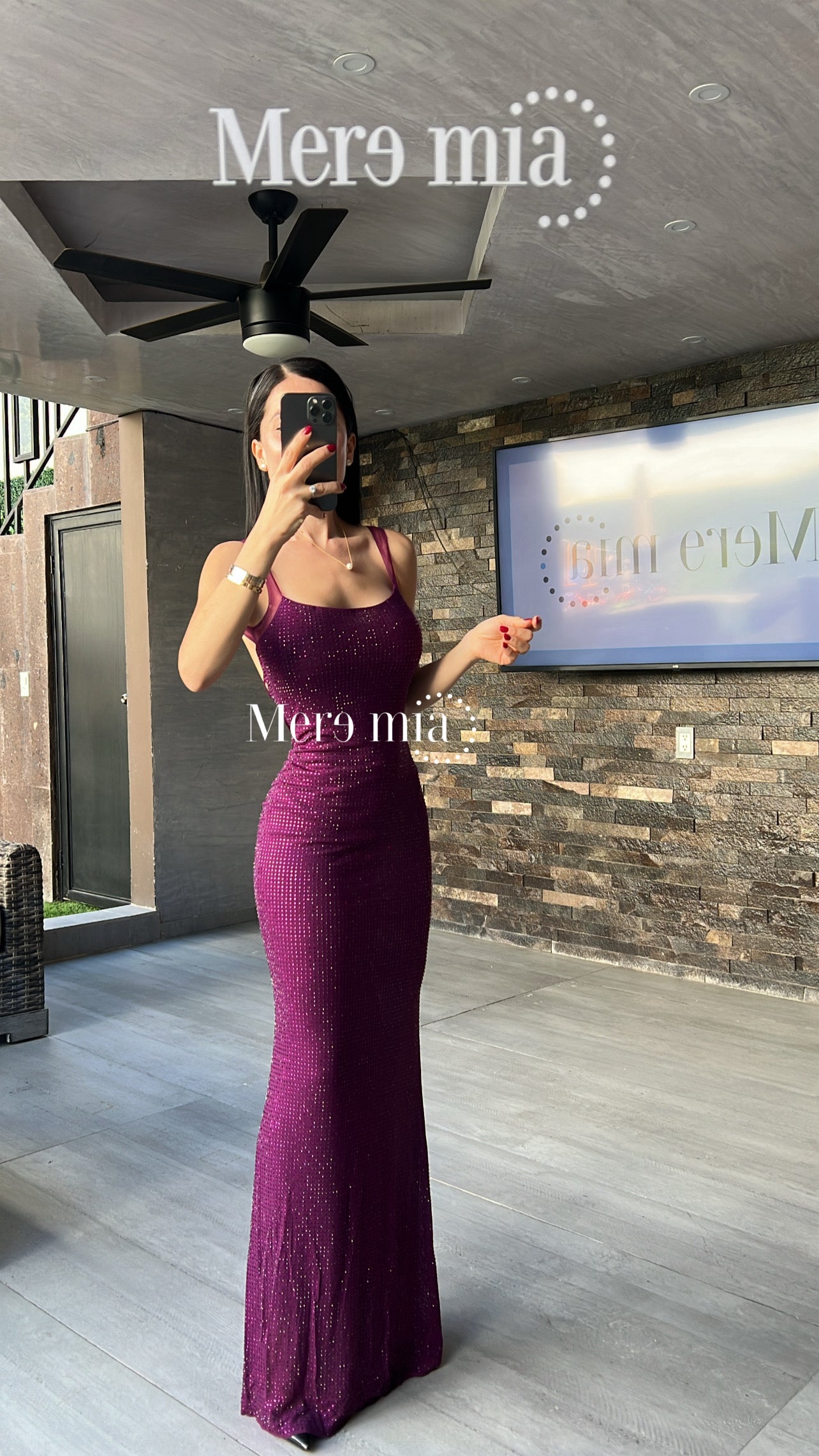 Vestido uva puntos malla