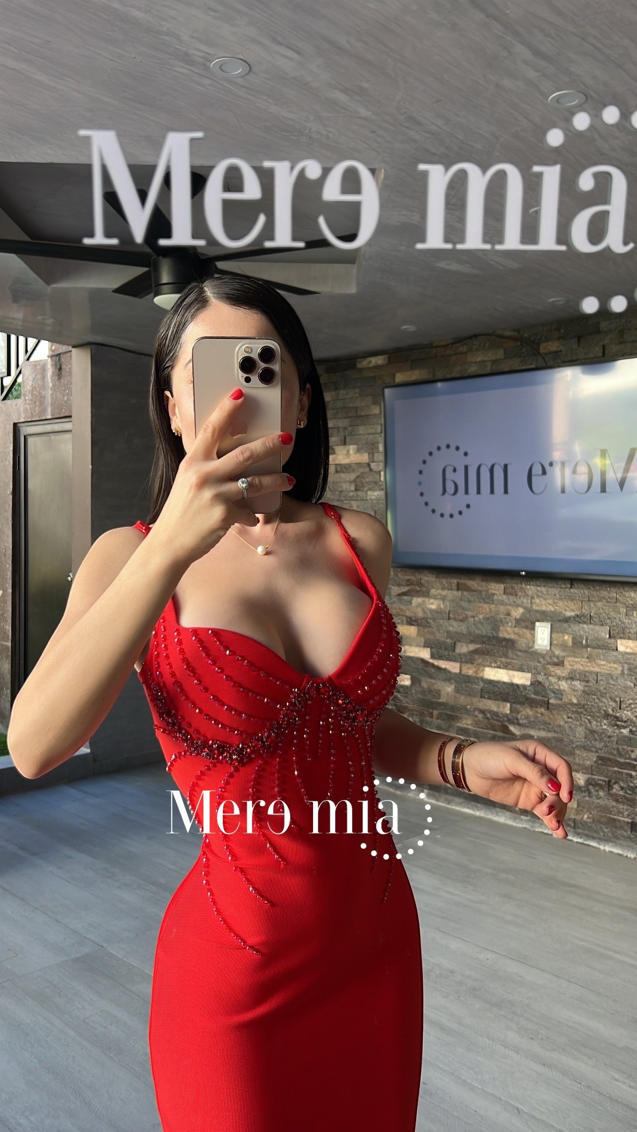 Vestido rojo copas lent