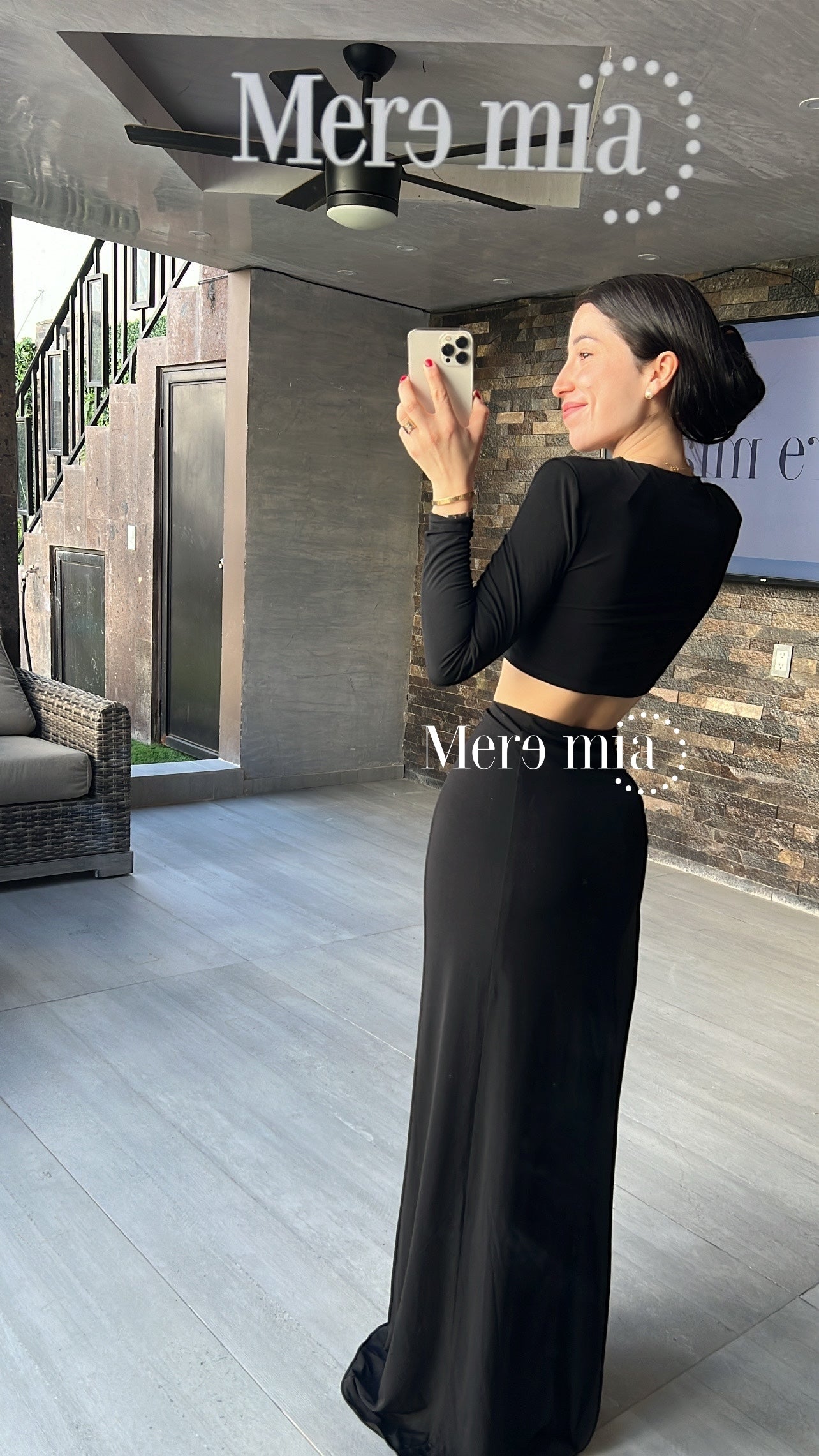 Conjunto negro fondo print