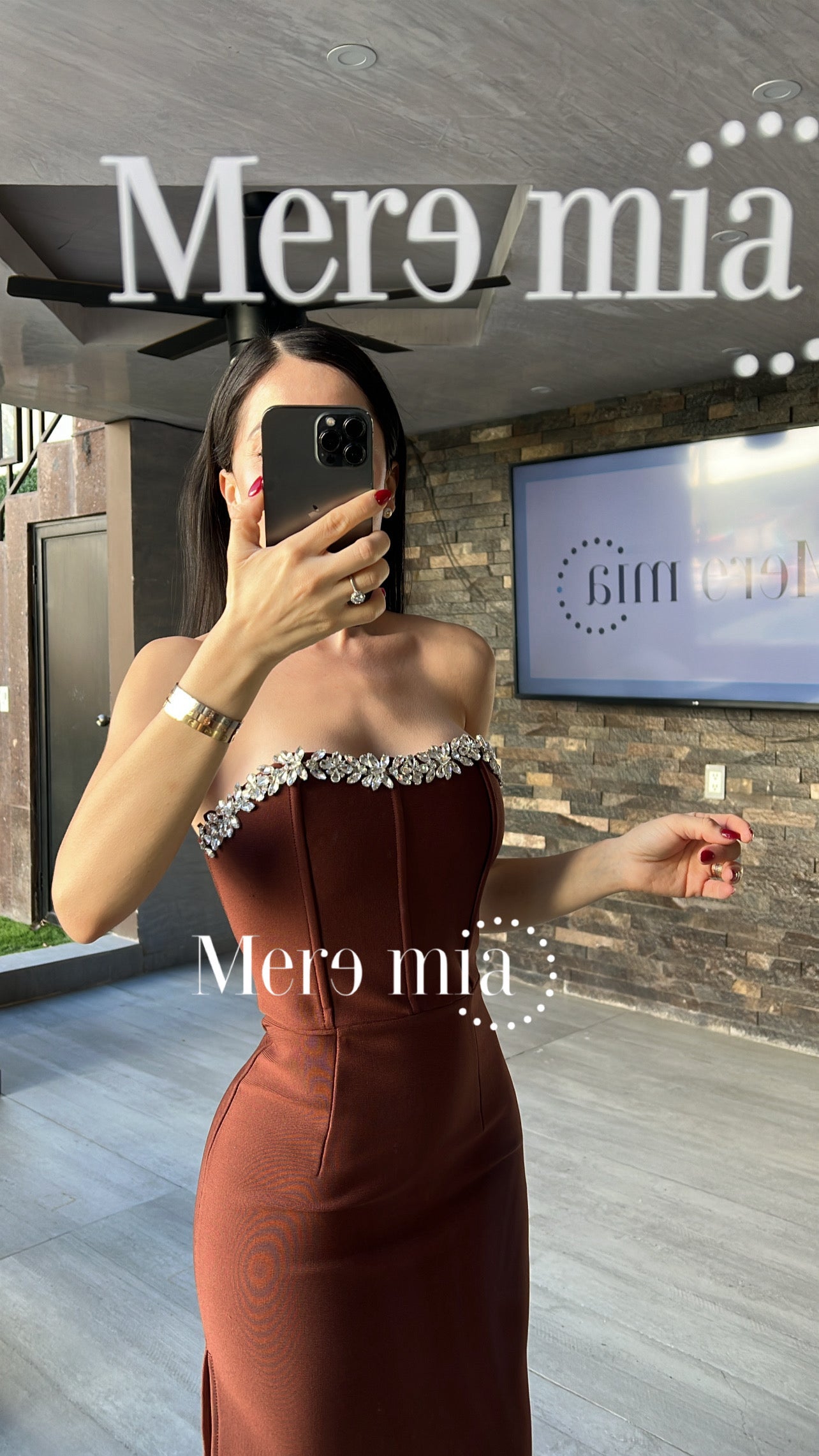 Vestido café apl arr