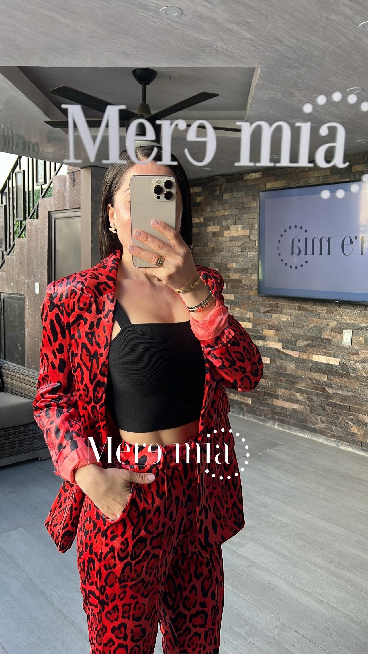 Conjunto animal print rojo