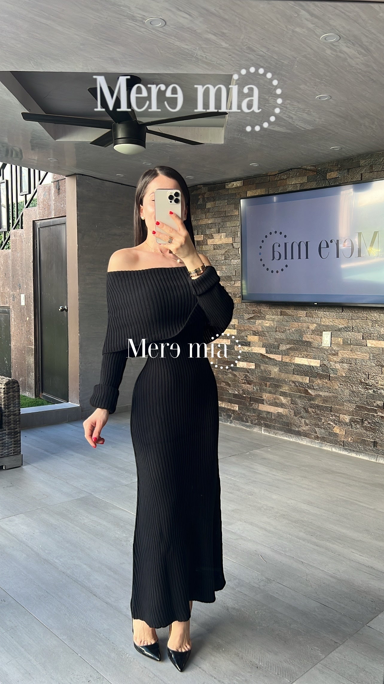 Vestido negro sweater hom