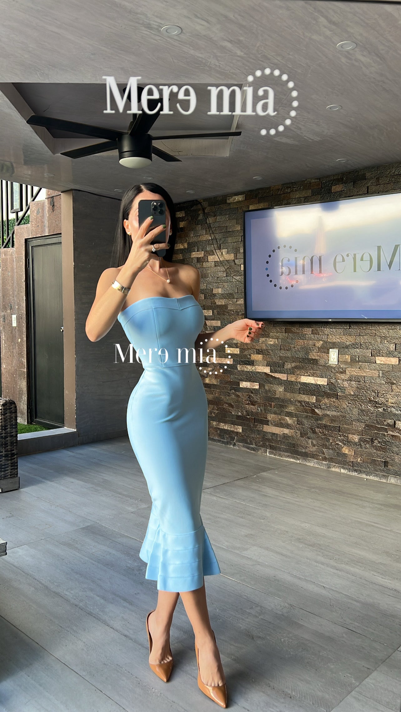 Vestido azul cielo olan