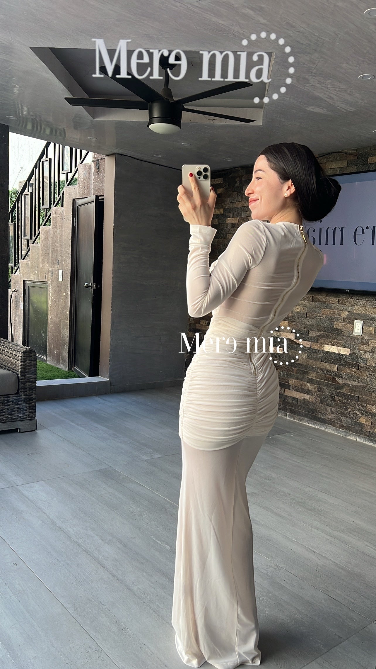 Vestido malla plisado