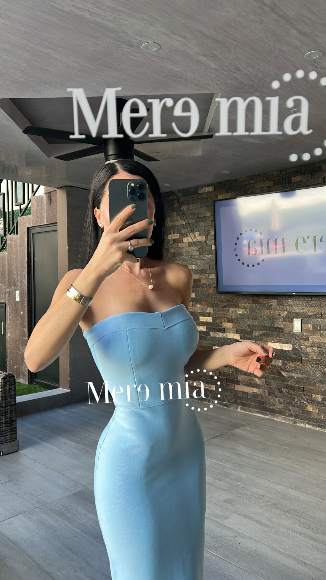 Vestido azul cielo olan