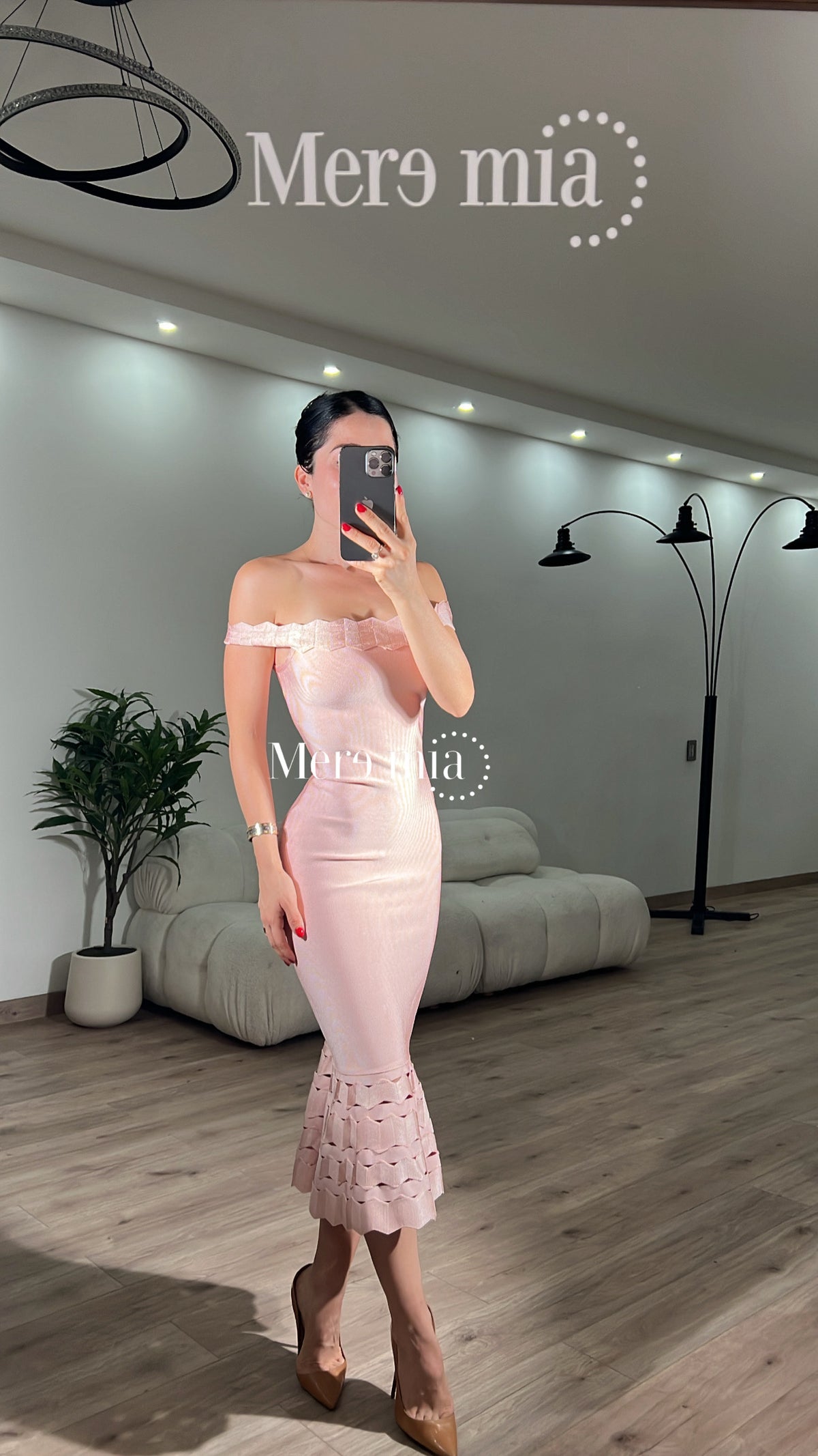 Vestido hombros olan ruff