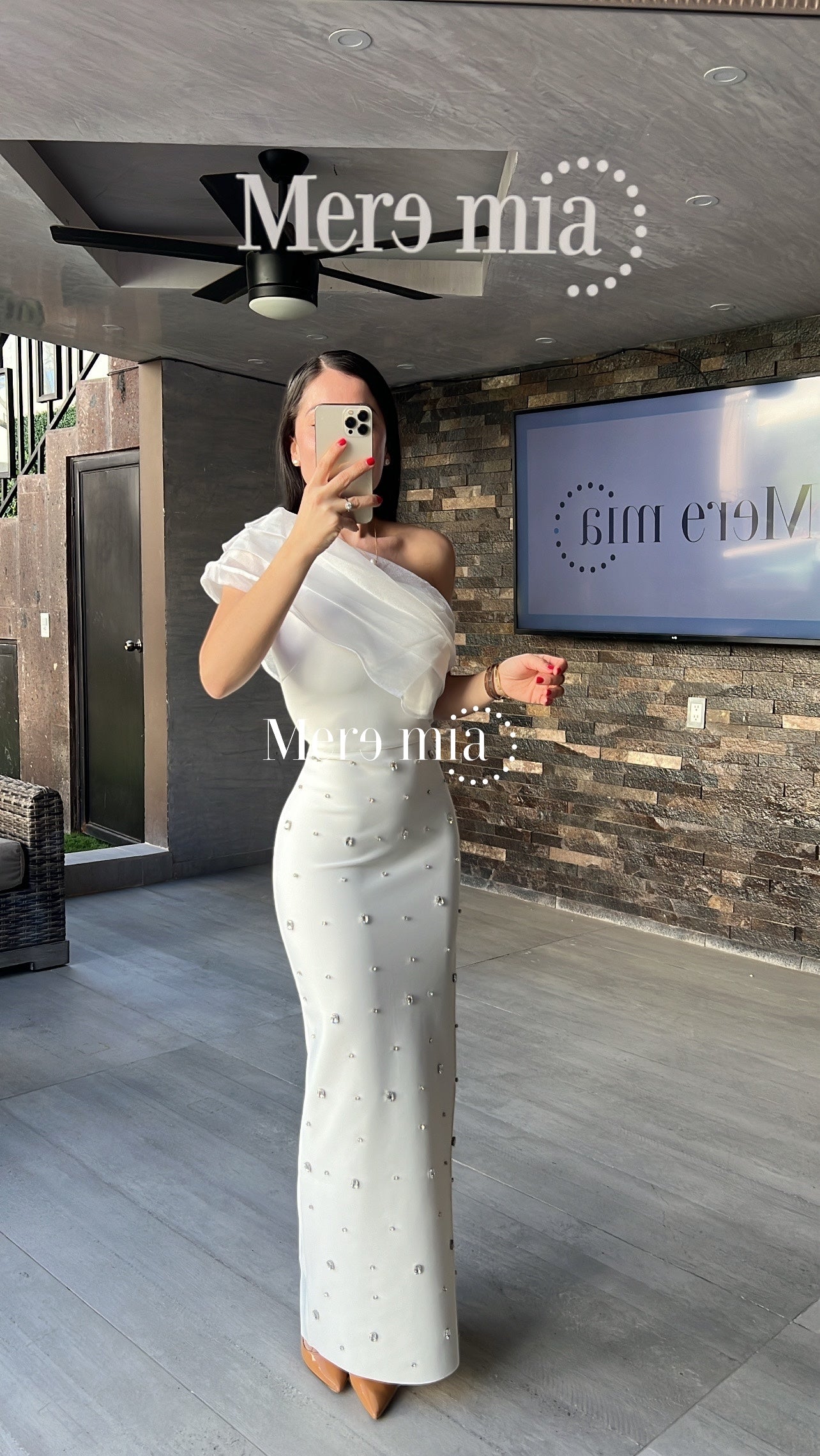 Vestido blanco apl hombro