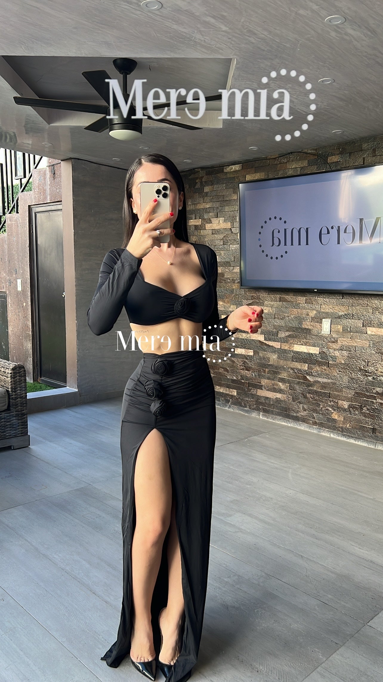 Conjunto negro ab pierna