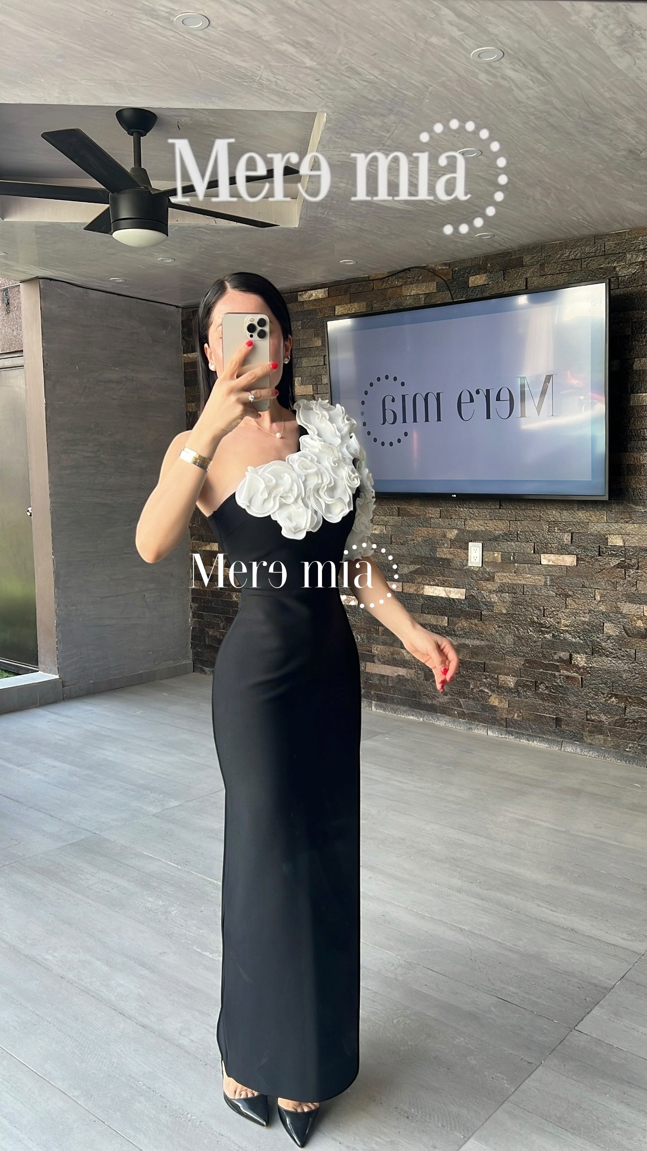 Vestido negro esc blanca