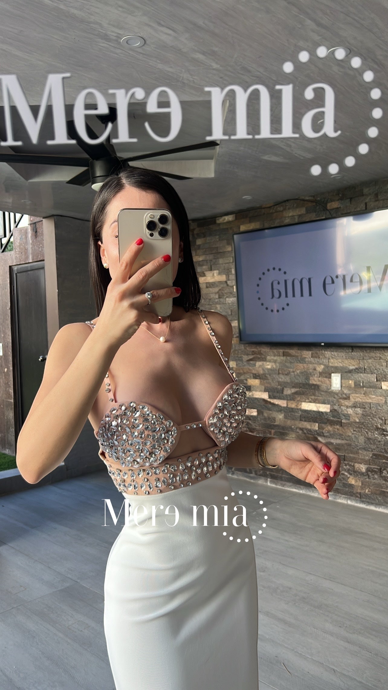 Vestido blanco copas moka apl