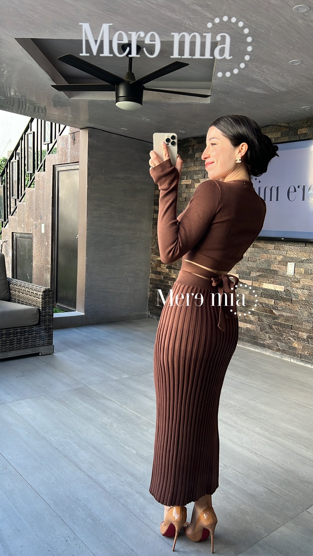 Conjunto cafe sweater obs