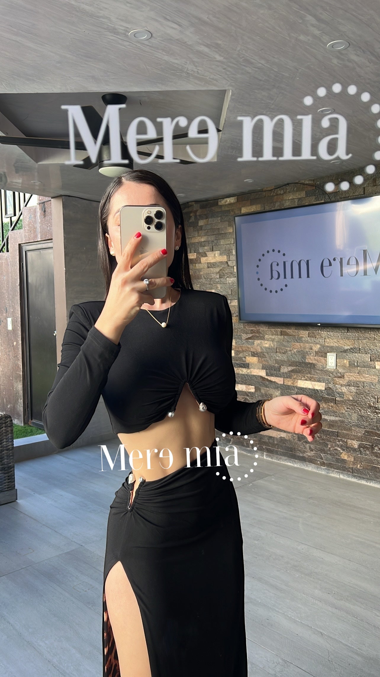 Conjunto negro fondo print