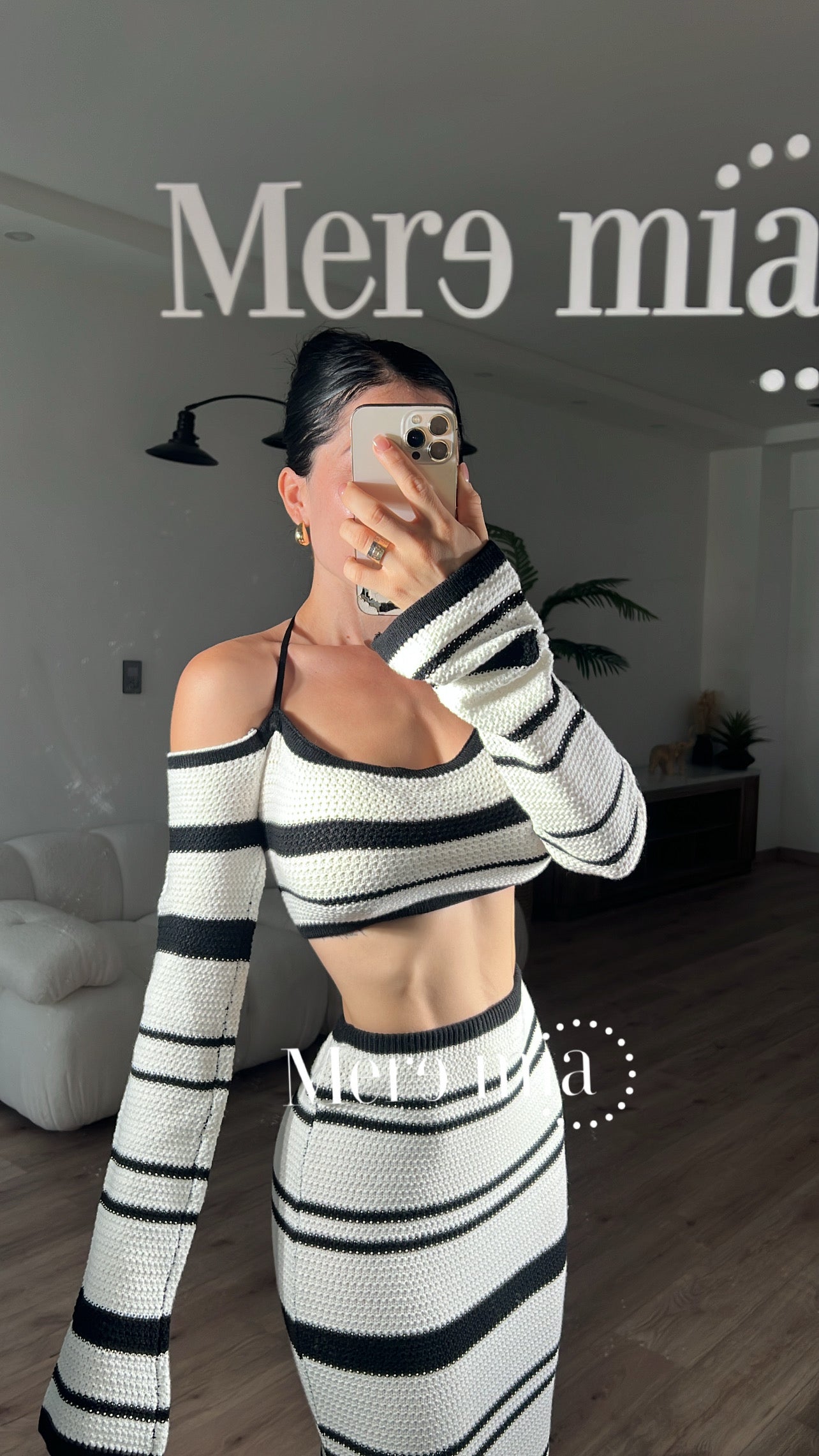 Conjunto rayas blanco