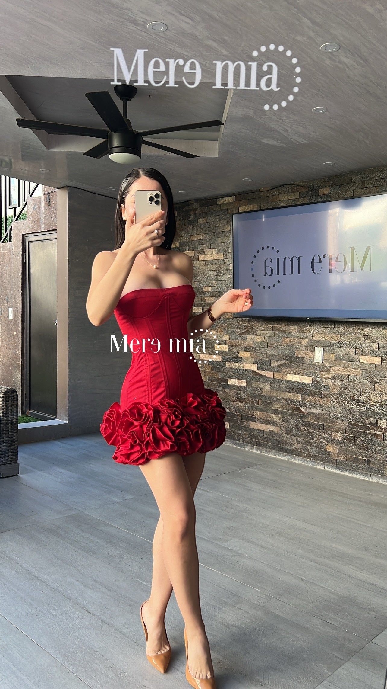 Vestido rojo flores ab