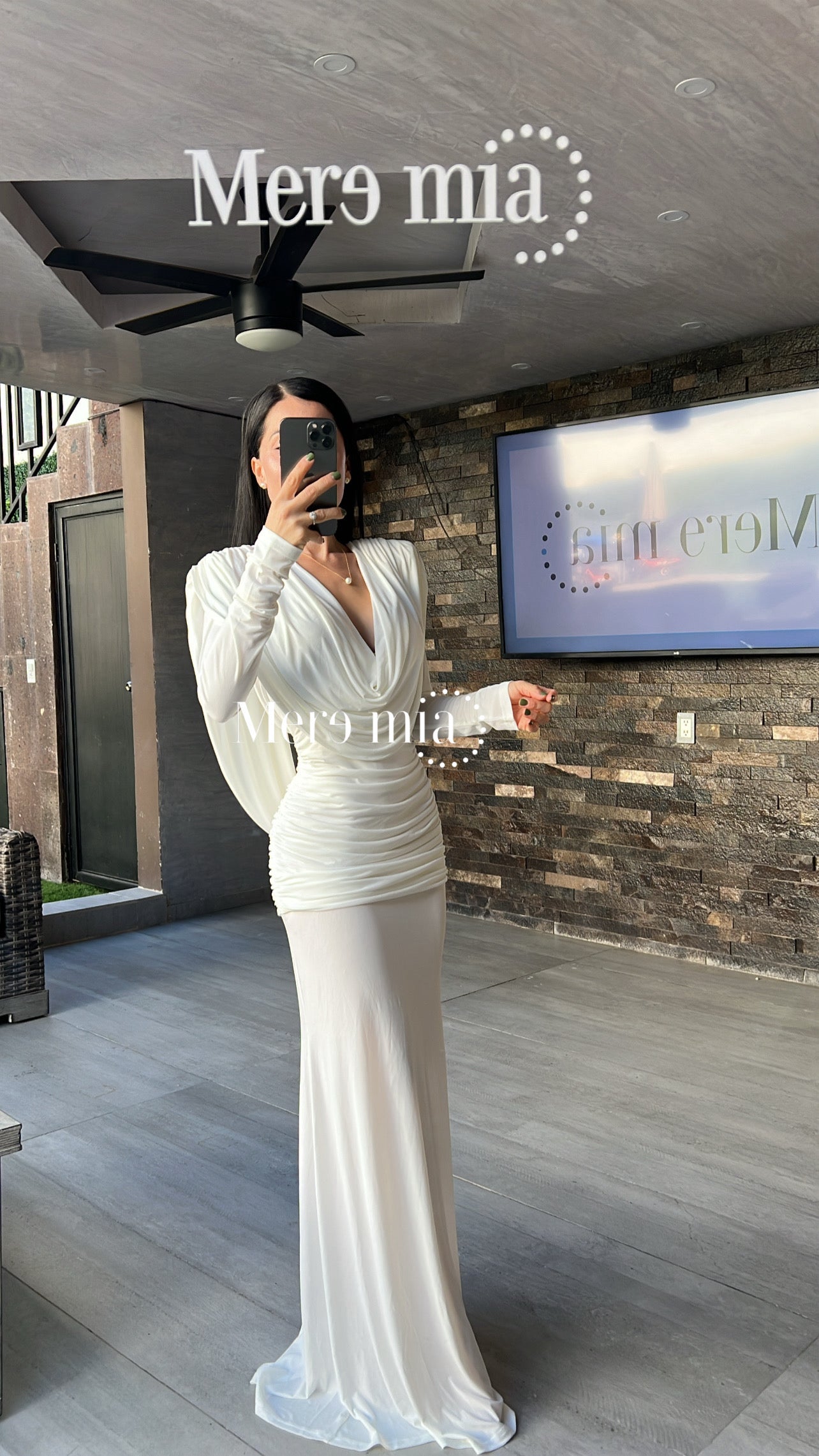 Vestido blanco plisado U