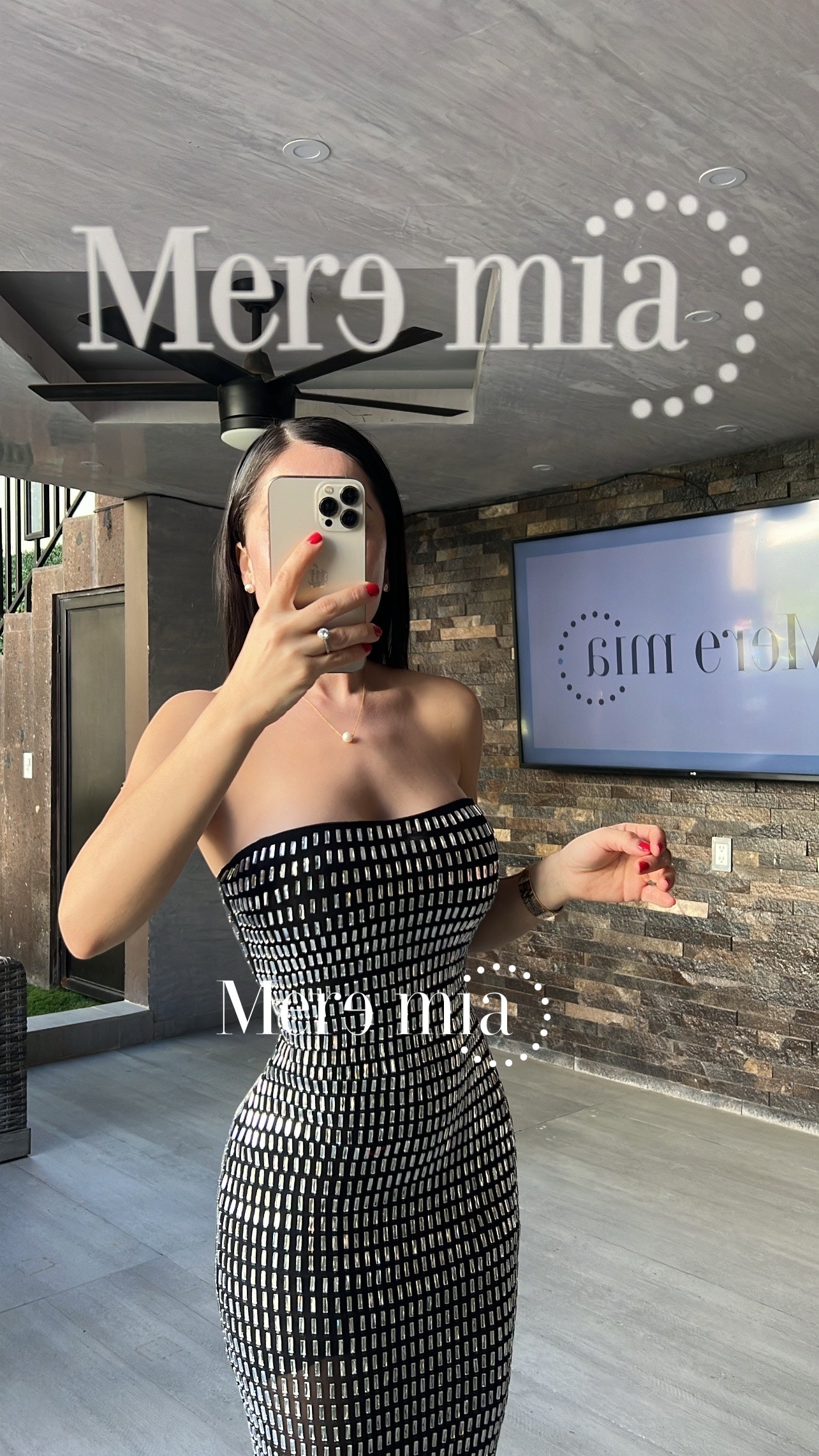 Vestido negro plata