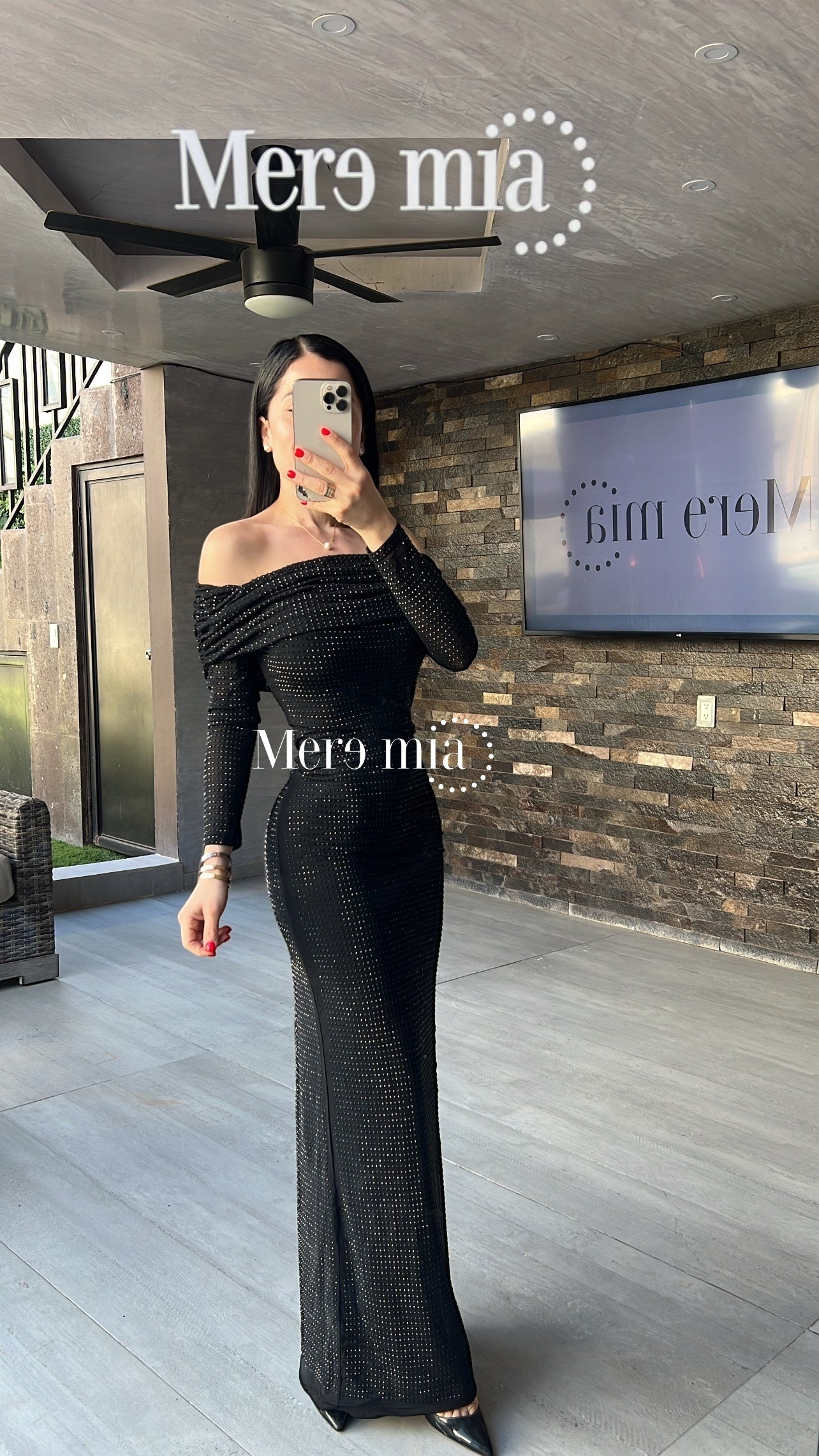 Vestido negro puntos ml