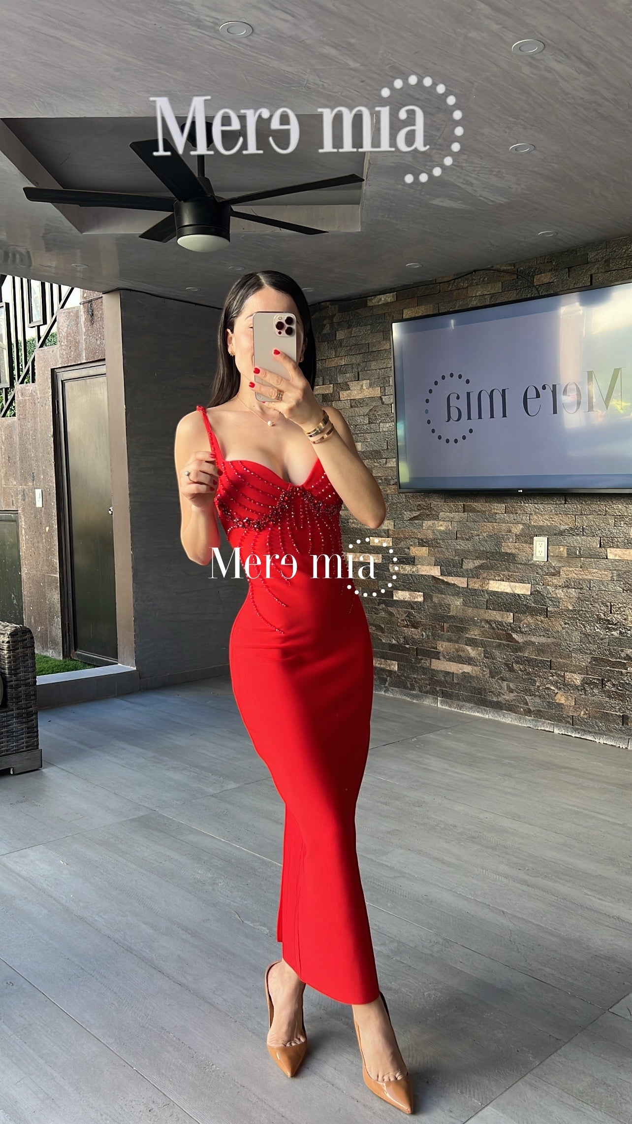 Vestido rojo copas lent