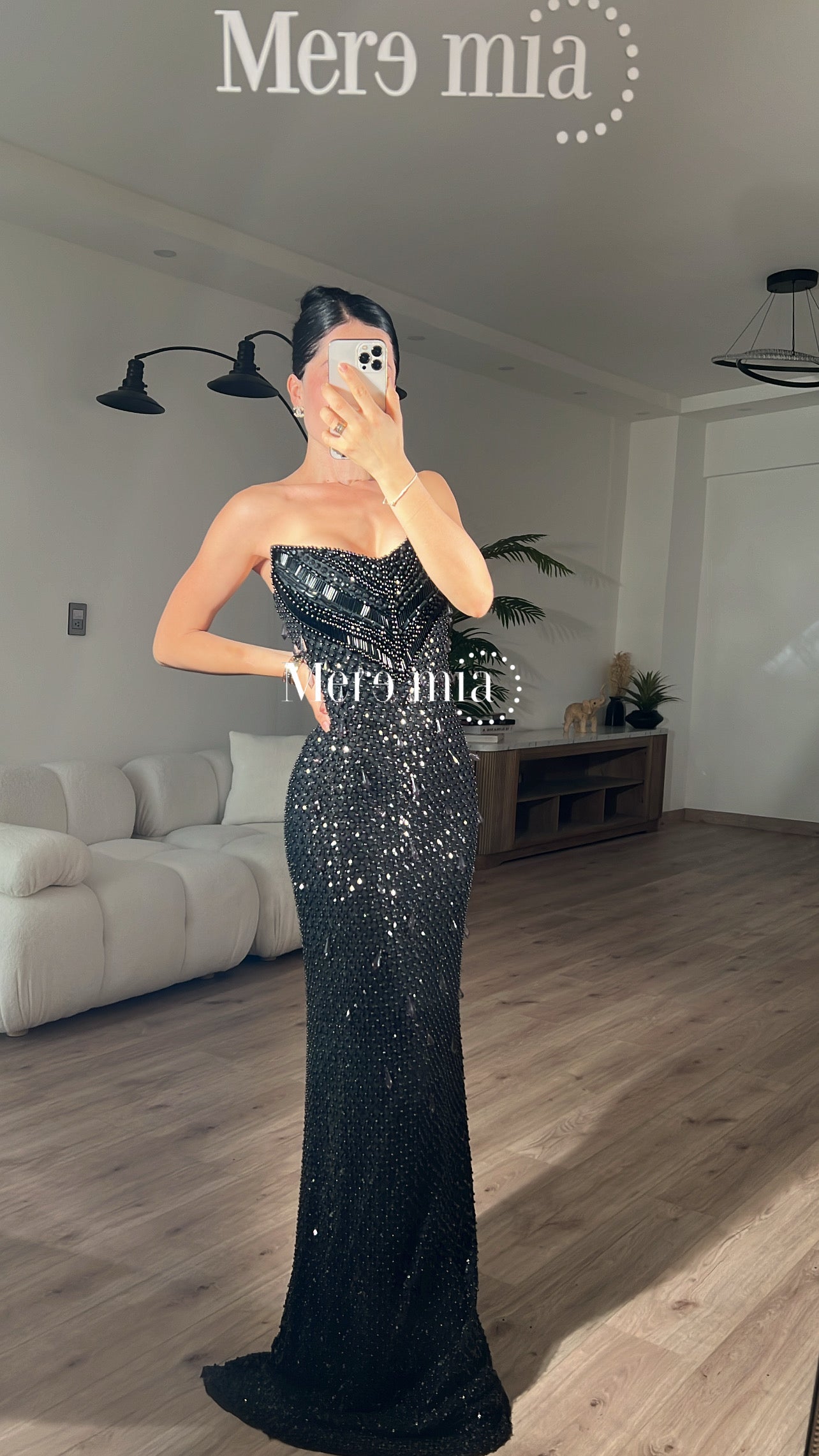 Vestido negro lent largo