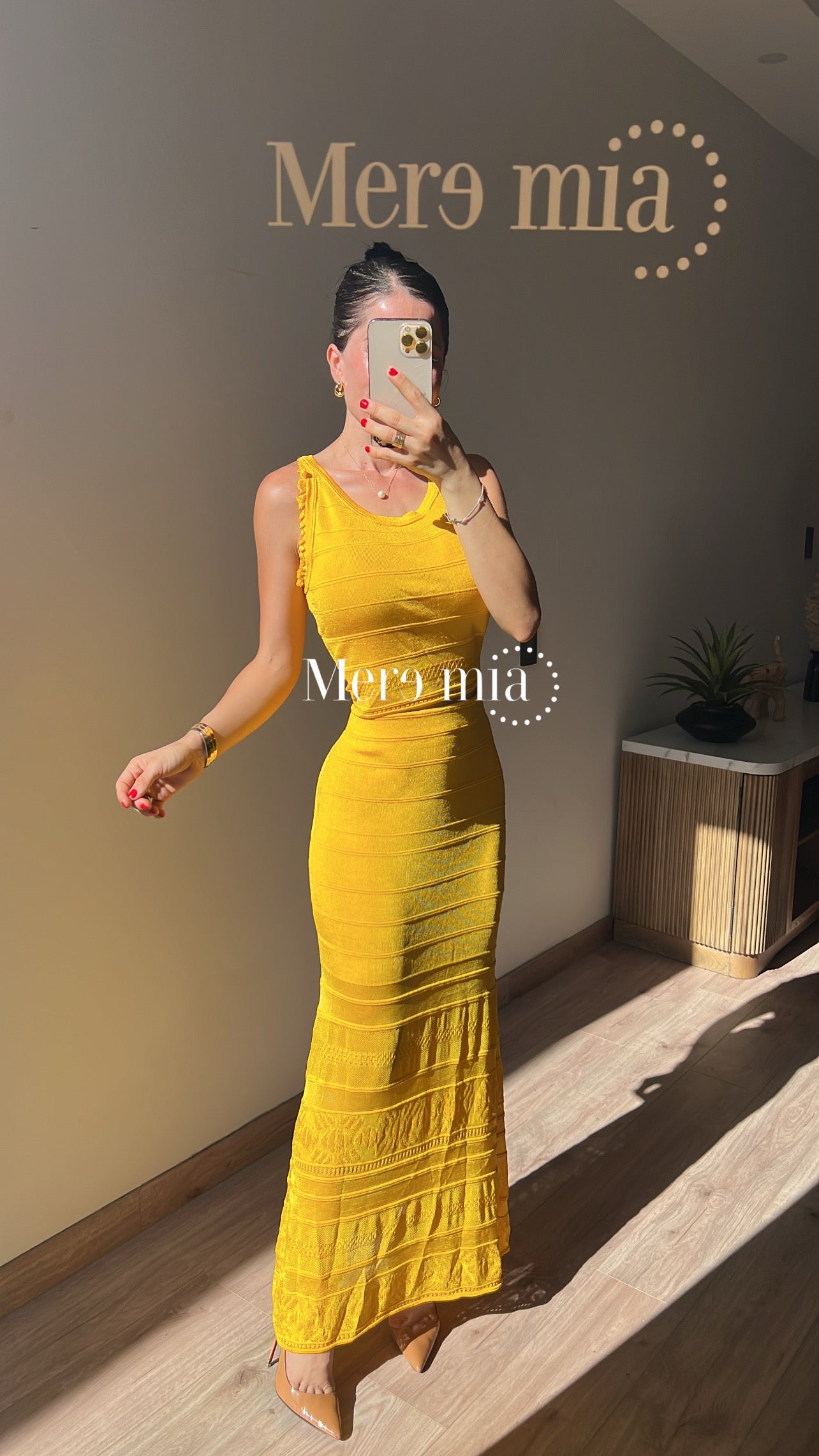 Conjunto mostaza knitted