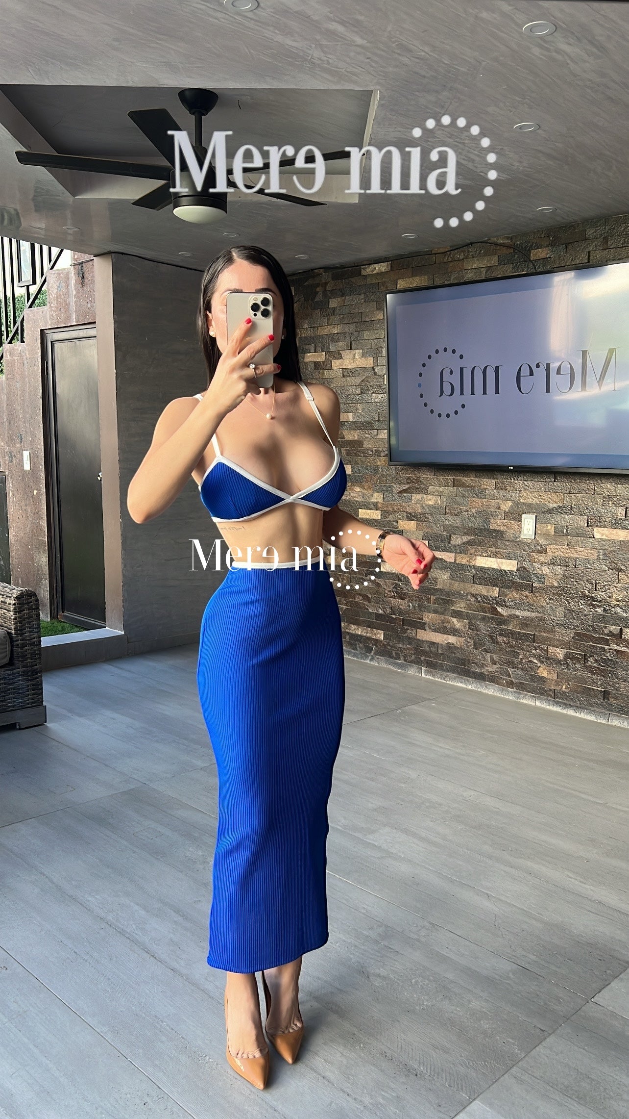 Conjunto azul blanco