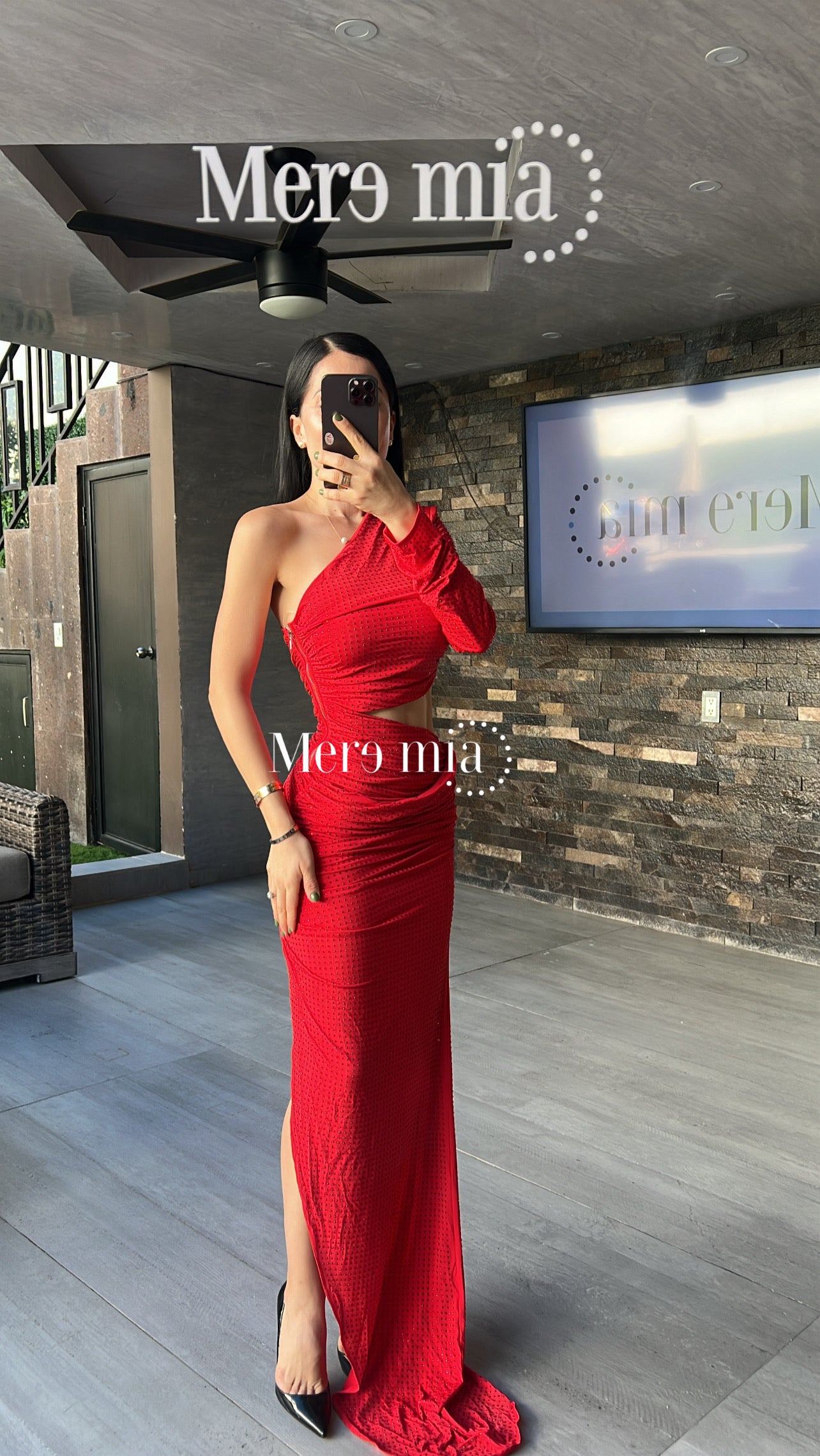 Vestido rojo aberturas