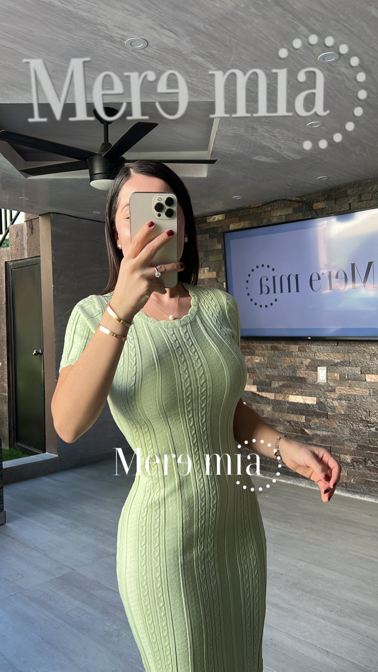 Vestido verde mc rayas