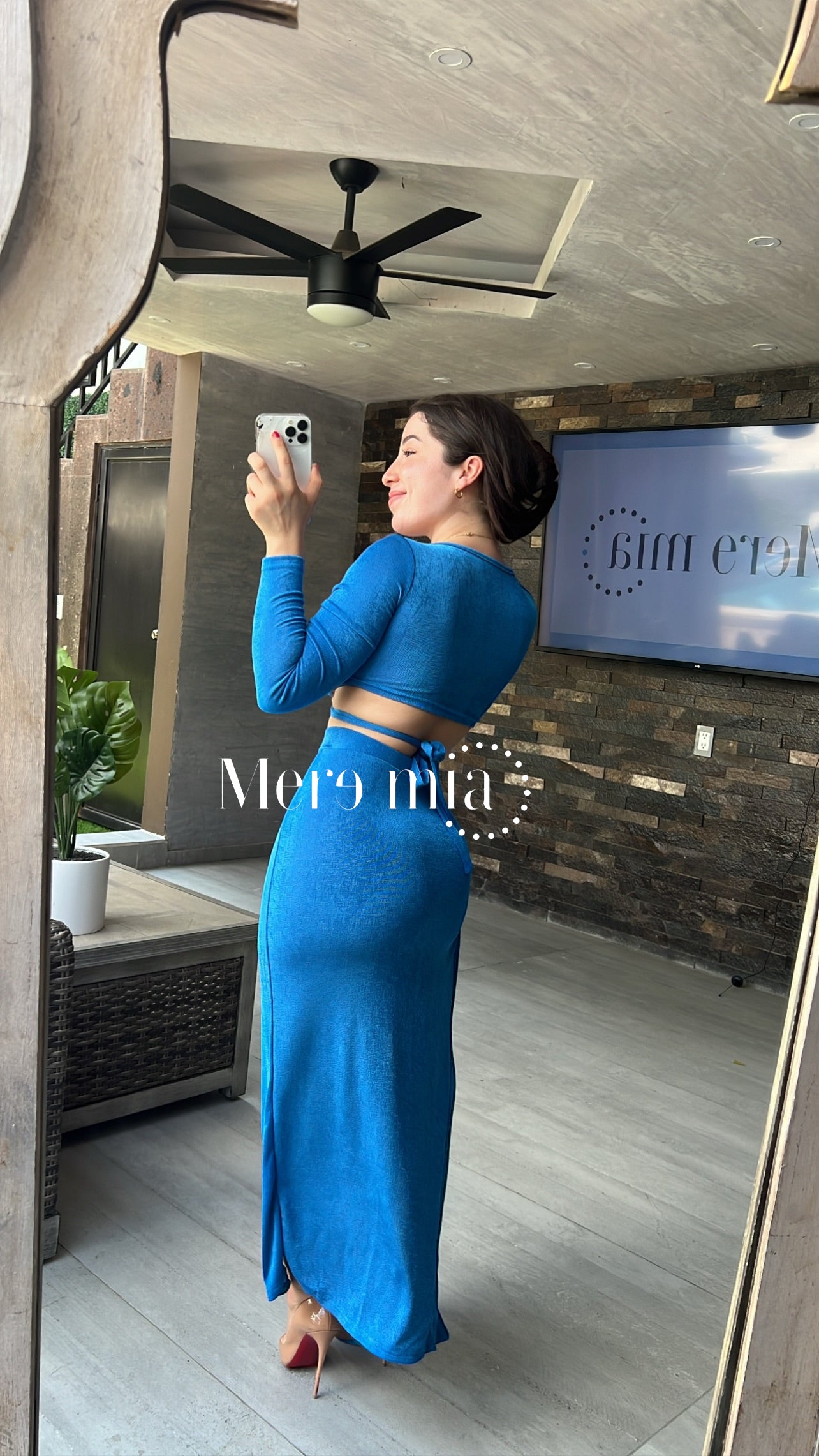 Conjunto azul manga larga