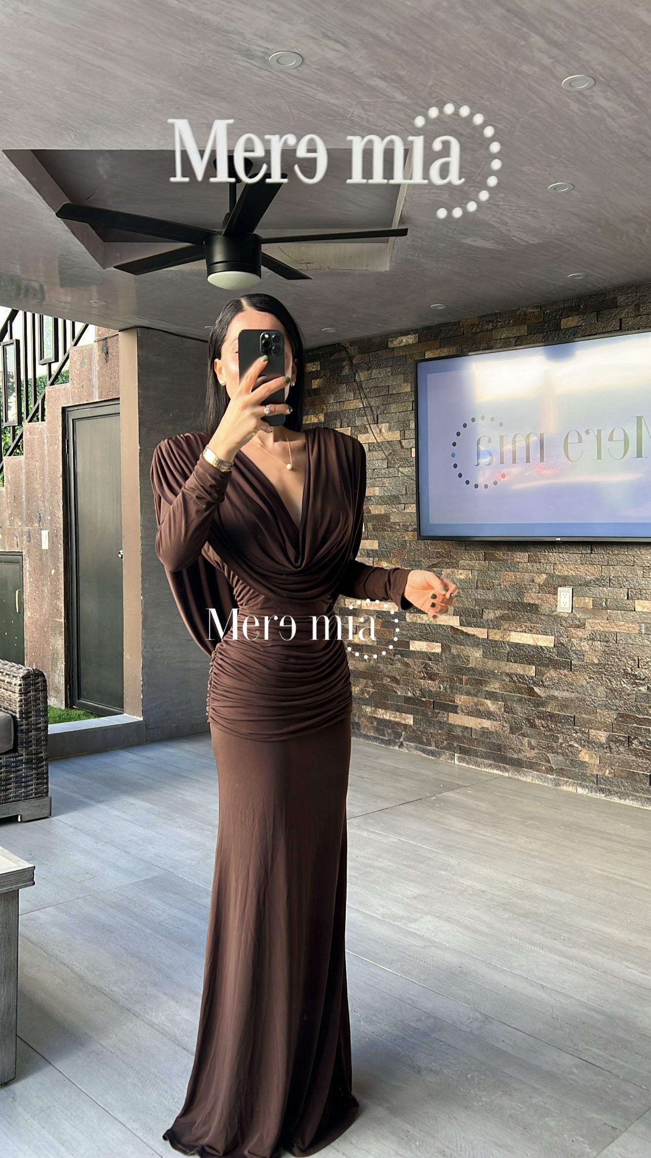 Vestido café U ml