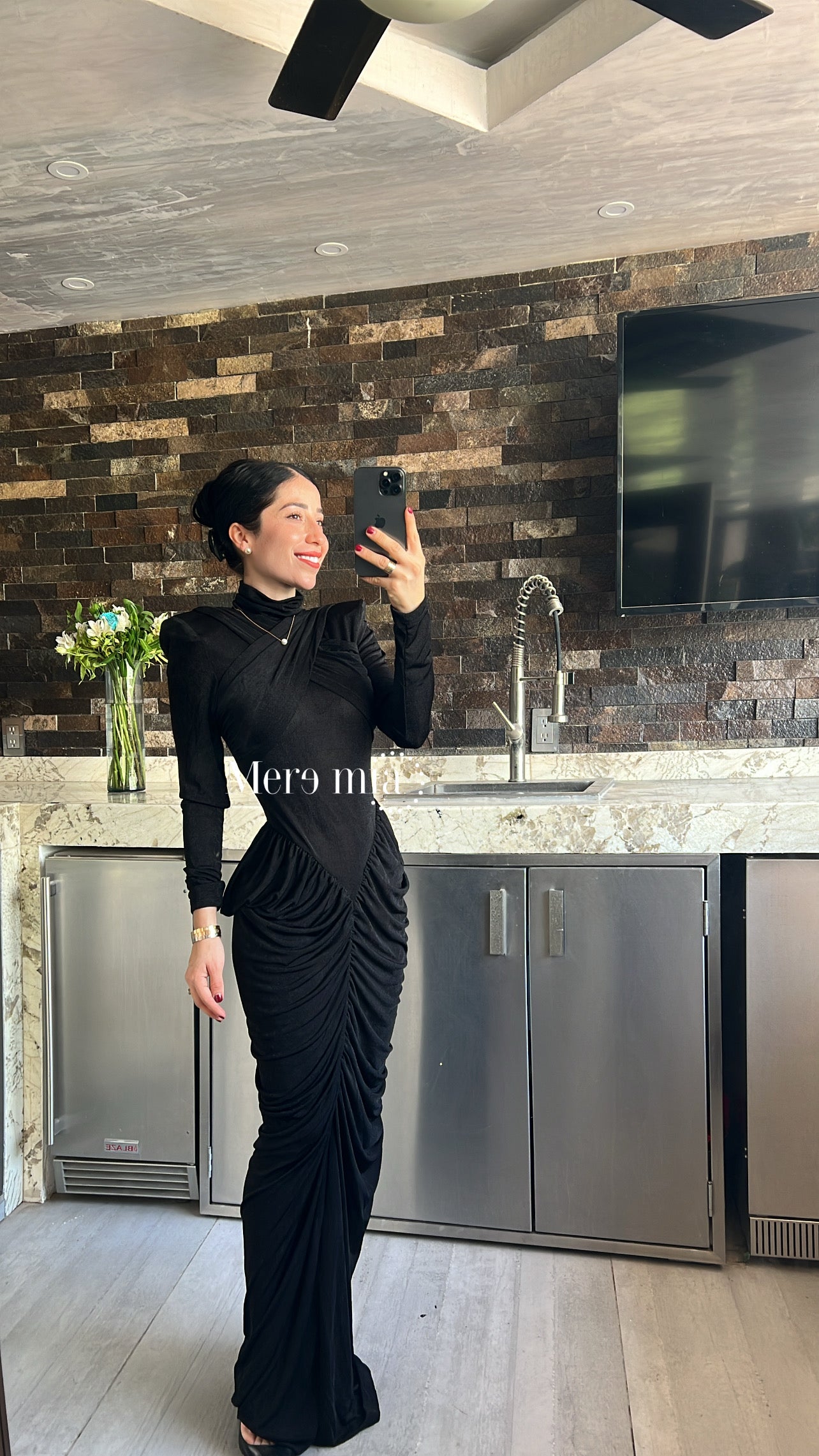 Vestido plisado cruzado