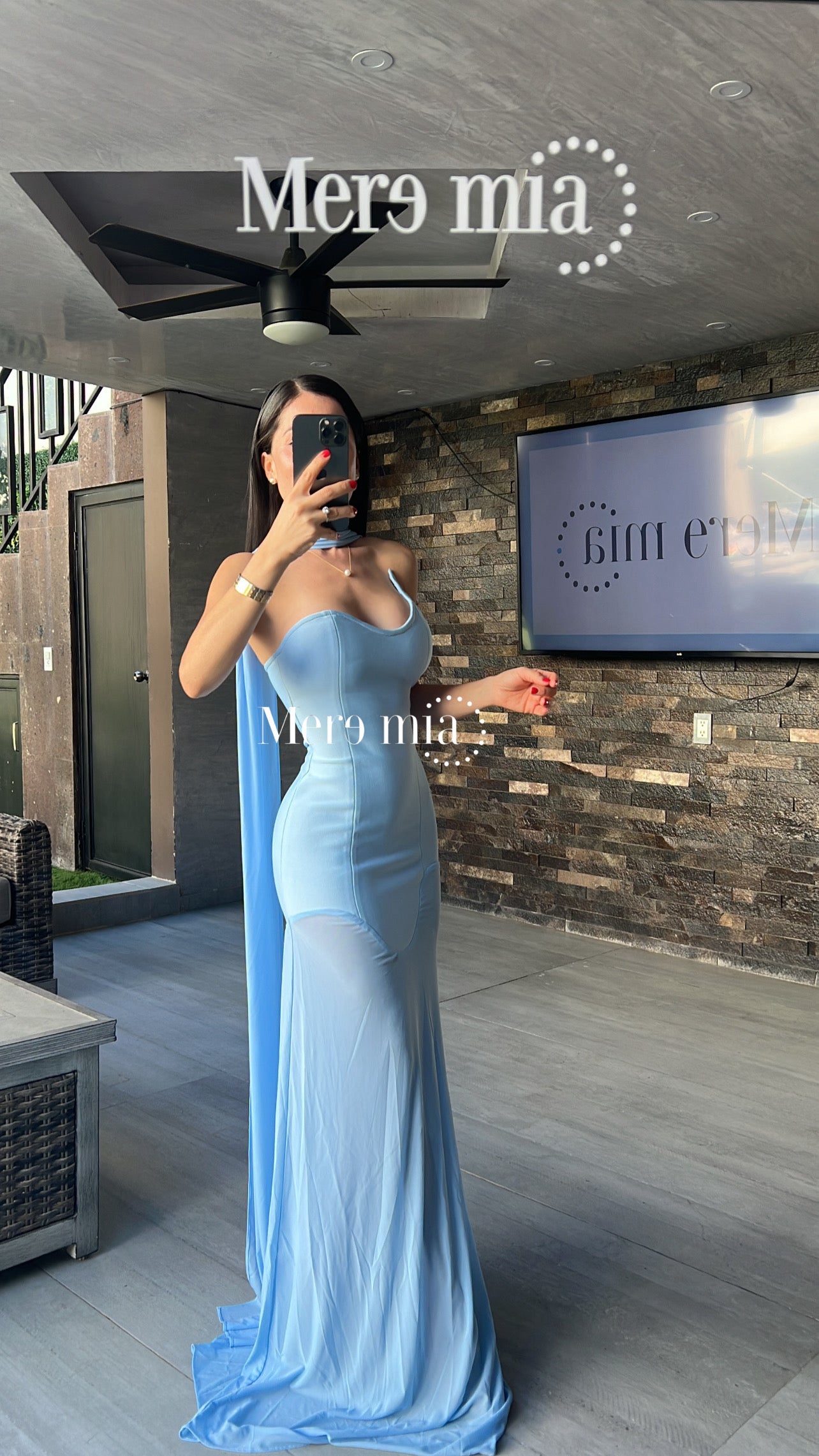 Vestido azul strapp